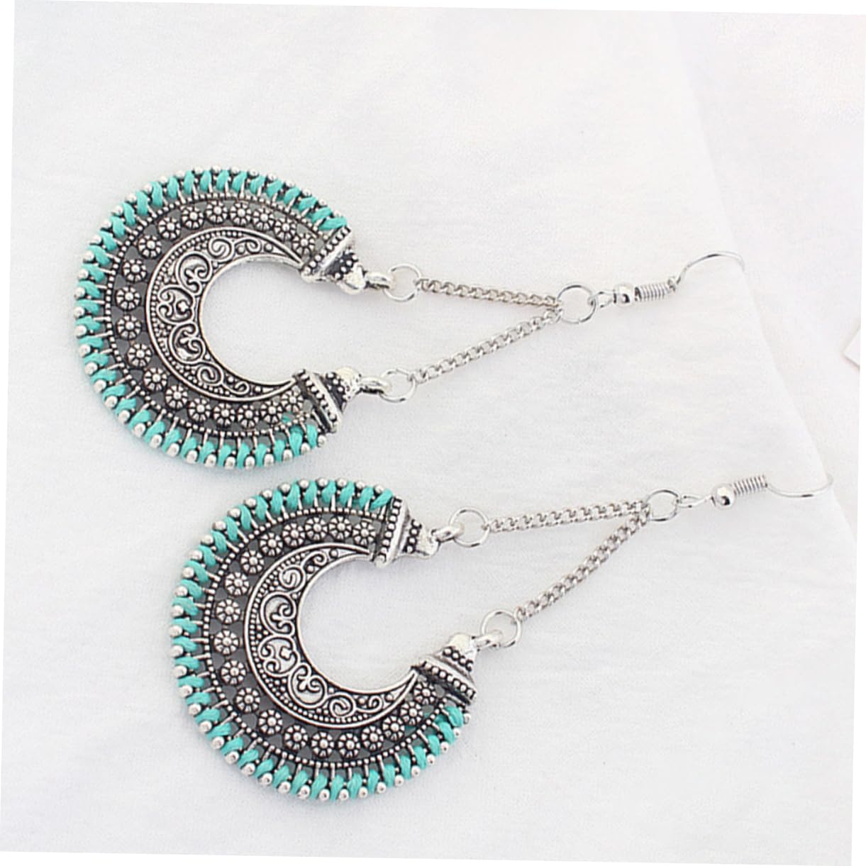 PRETYZOOM Long Round Carved Weaving Earrings for Women - Hollow Out Blush Design, Perfect for Parties, Weddings & Date Nights