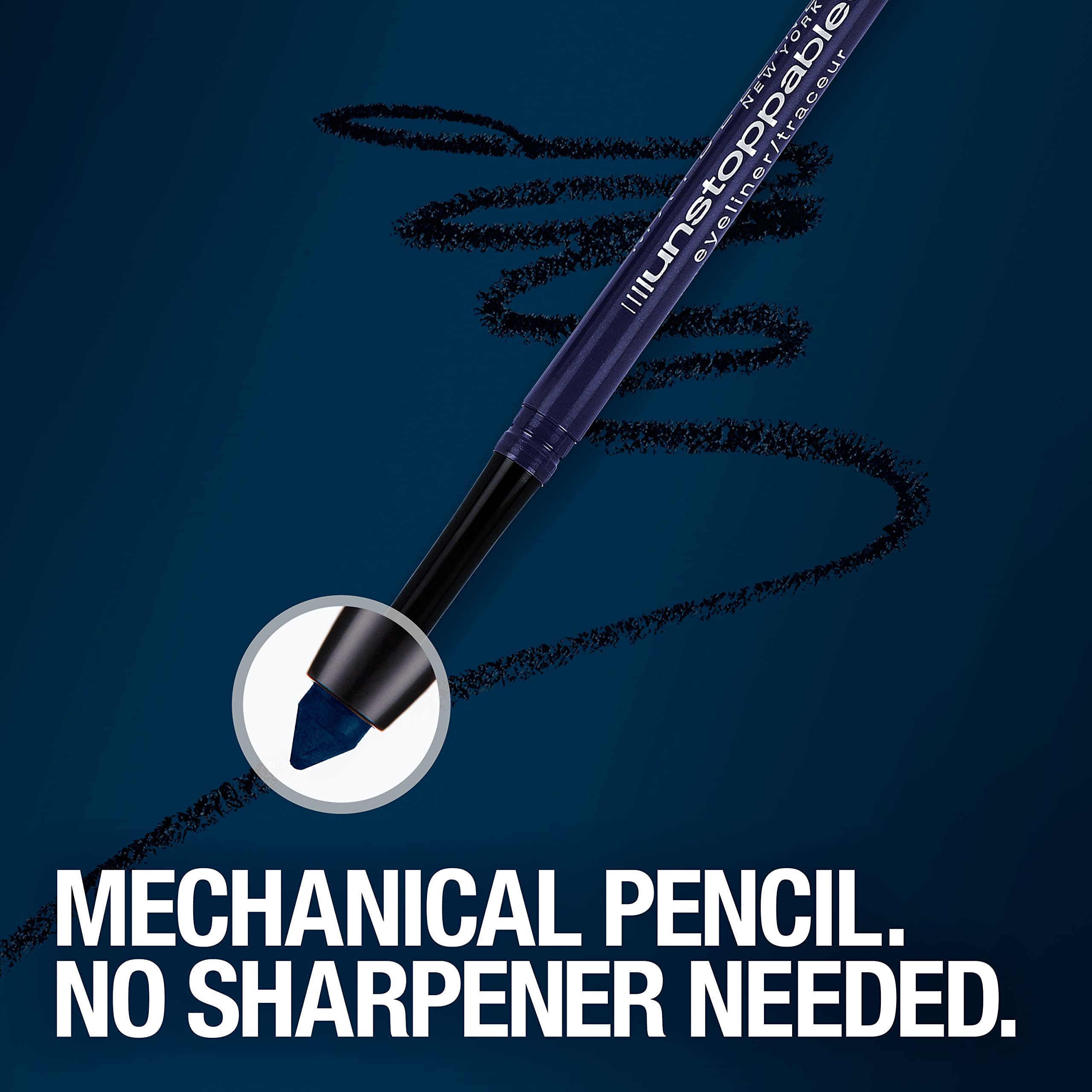 Maybelline New York Unstoppable Mechanical Eyeliner Pencil - Smudge-Proof & Long-Lasting - Pewter Gray (0.01 oz) - Perfect for Day to Night Makeup Looks