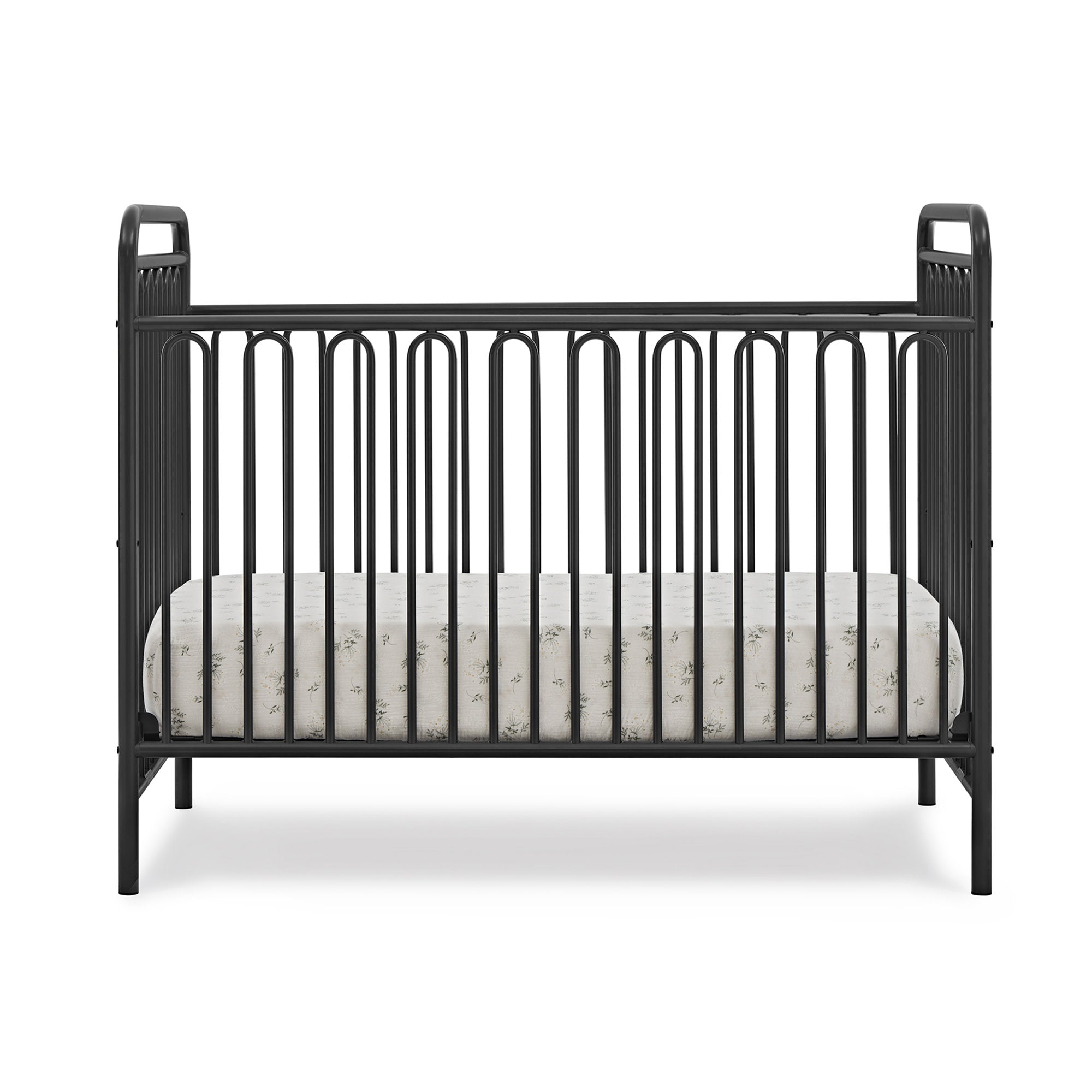 Darcy 4-in-1 Convertible Metal Baby Crib - Toddler Bed, Daybed & Full-Size Bed Conversion - Modern Nursery Furniture for Newborns to Teens (White) | Perfect for Small Spaces & Growing Families