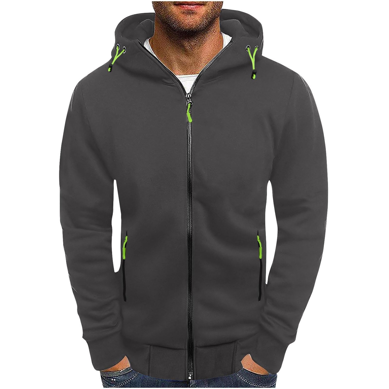 Men's Vintage Quarter Zip Pullover Hoodie - Long Sleeve Tactical Sweatshirt with Pockets for Workout & Winter | Gym, Hiking, Outdoor Activities