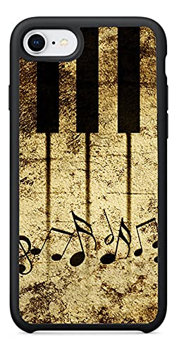 Vintage Piano Keys With Musical Notes