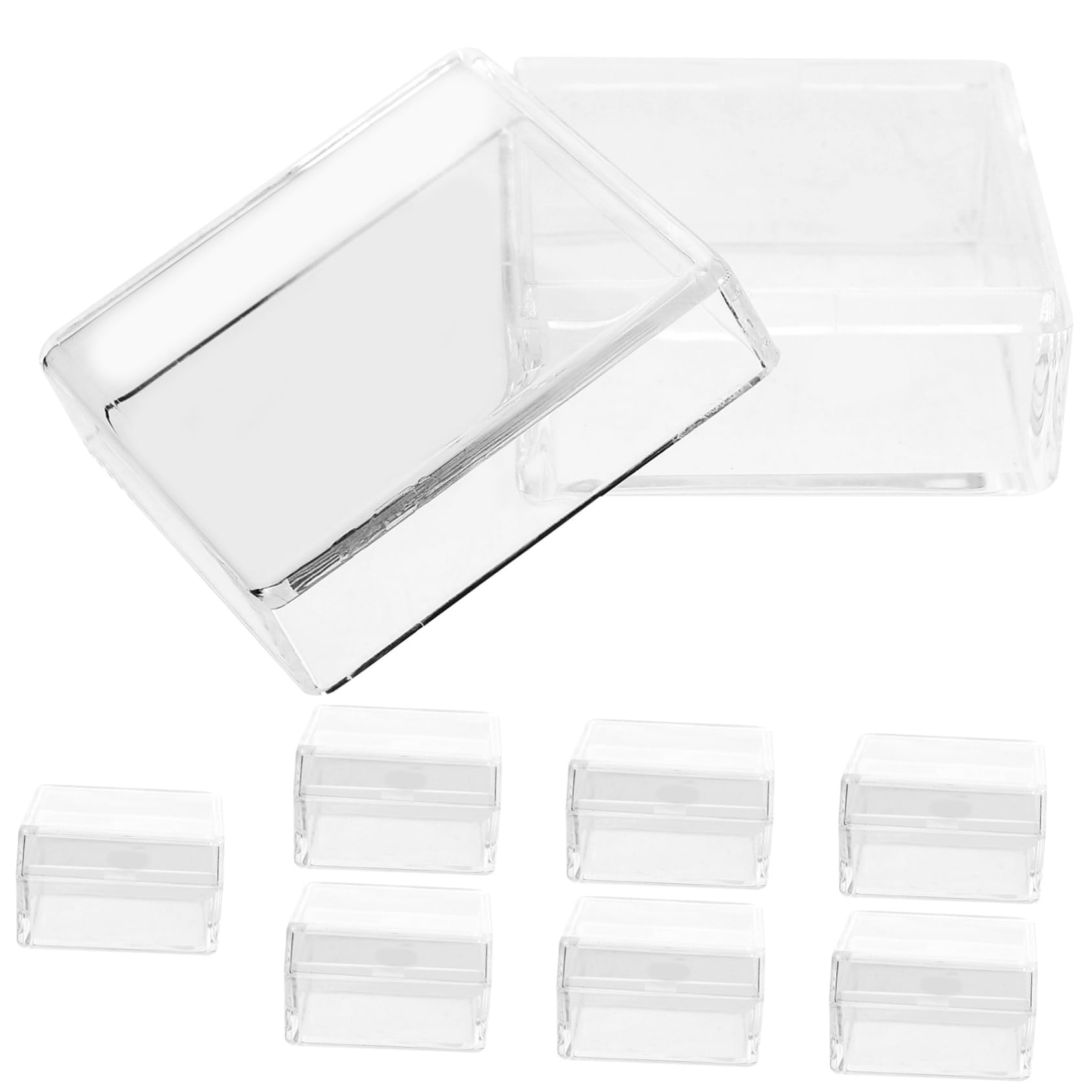 ARTIBETTER 10-Piece Clear Plastic Storage Containers with Lids - Square Transparent Display Boxes for Specimen, Jewelry, Crafts & Organizing Small Items - Perfect for Home, Office & Lab Use