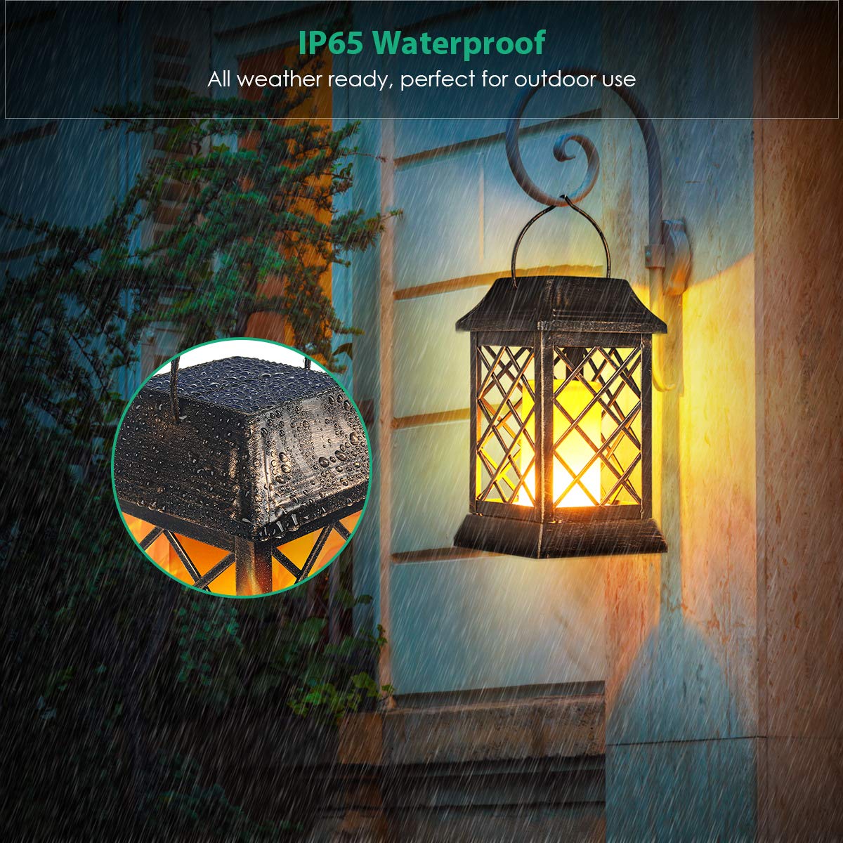TomCare Solar Torch Lights Outdoor - Waterproof Flickering Flame Solar Lights for Garden, Patio, Yard - Decorative Landscape Lighting for Pathways, Poolside & Backyard Parties