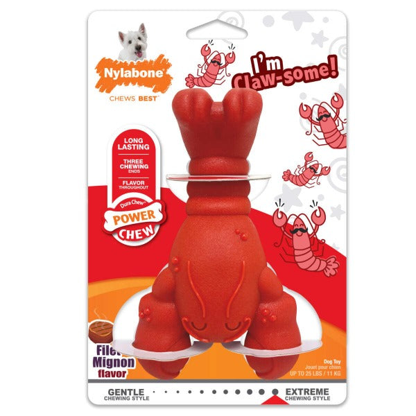 Nylabone Power Chew Lobster Dog Toy - Durable Chew Toy for Aggressive Chewers, Interactive Play & Dental Health | Great for Large Dogs, Puppy Teething & Playtime Fun