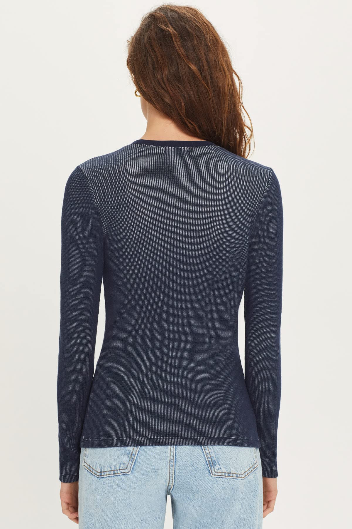 Women's Long Sleeve Waffle Knit Crew Neck Sweater - Soft & Warm Winter Pullover for Casual Outfits, Layering & Cozy Loungewear