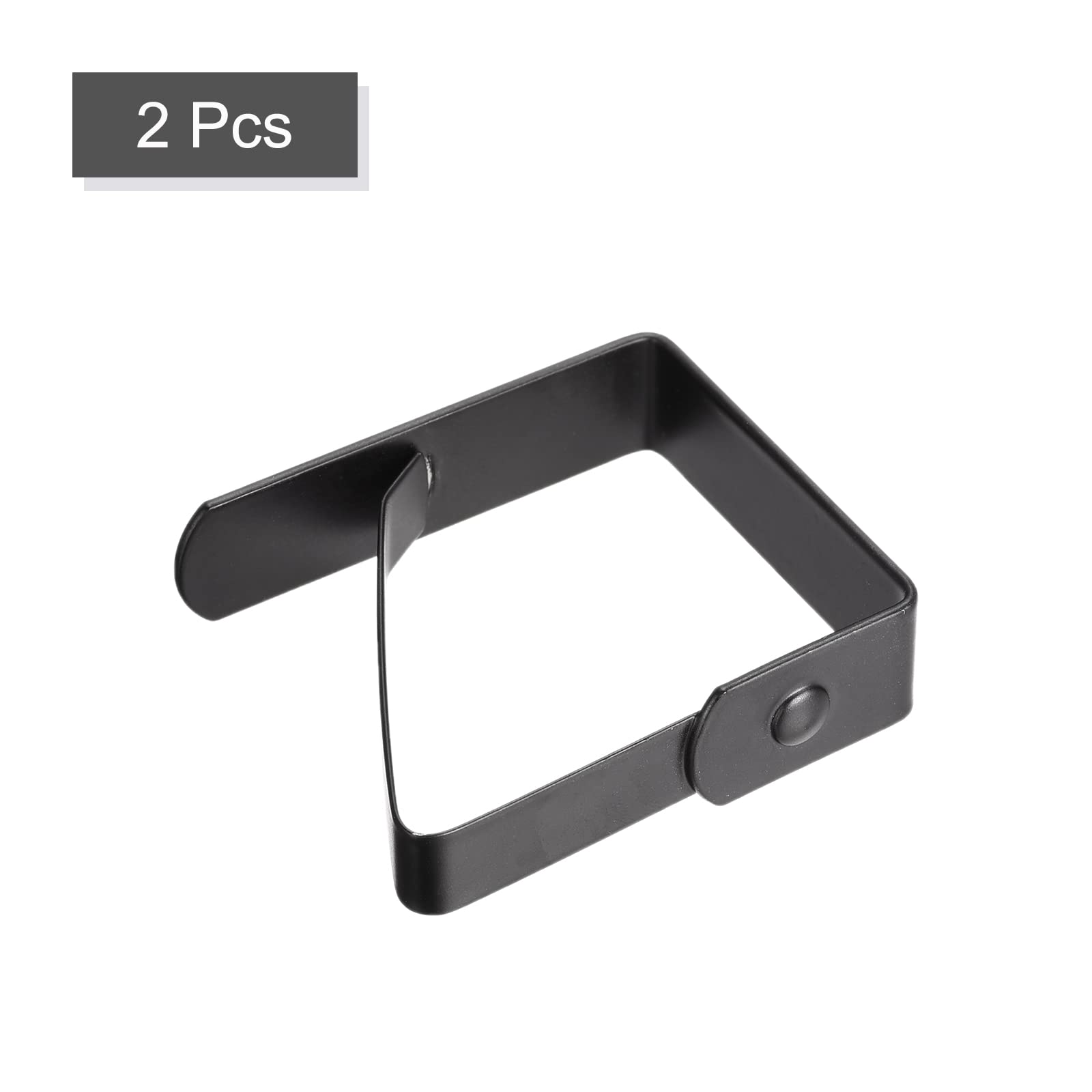 420 Stainless Steel Tablecloth Clips 50mm x 40mm - Heavy Duty Table Cloth Holders for Home, Restaurant, Banquet & Outdoor Picnic - Set of 2 Black Clips - Perfect for Securing Table Linens in Windy Conditions
