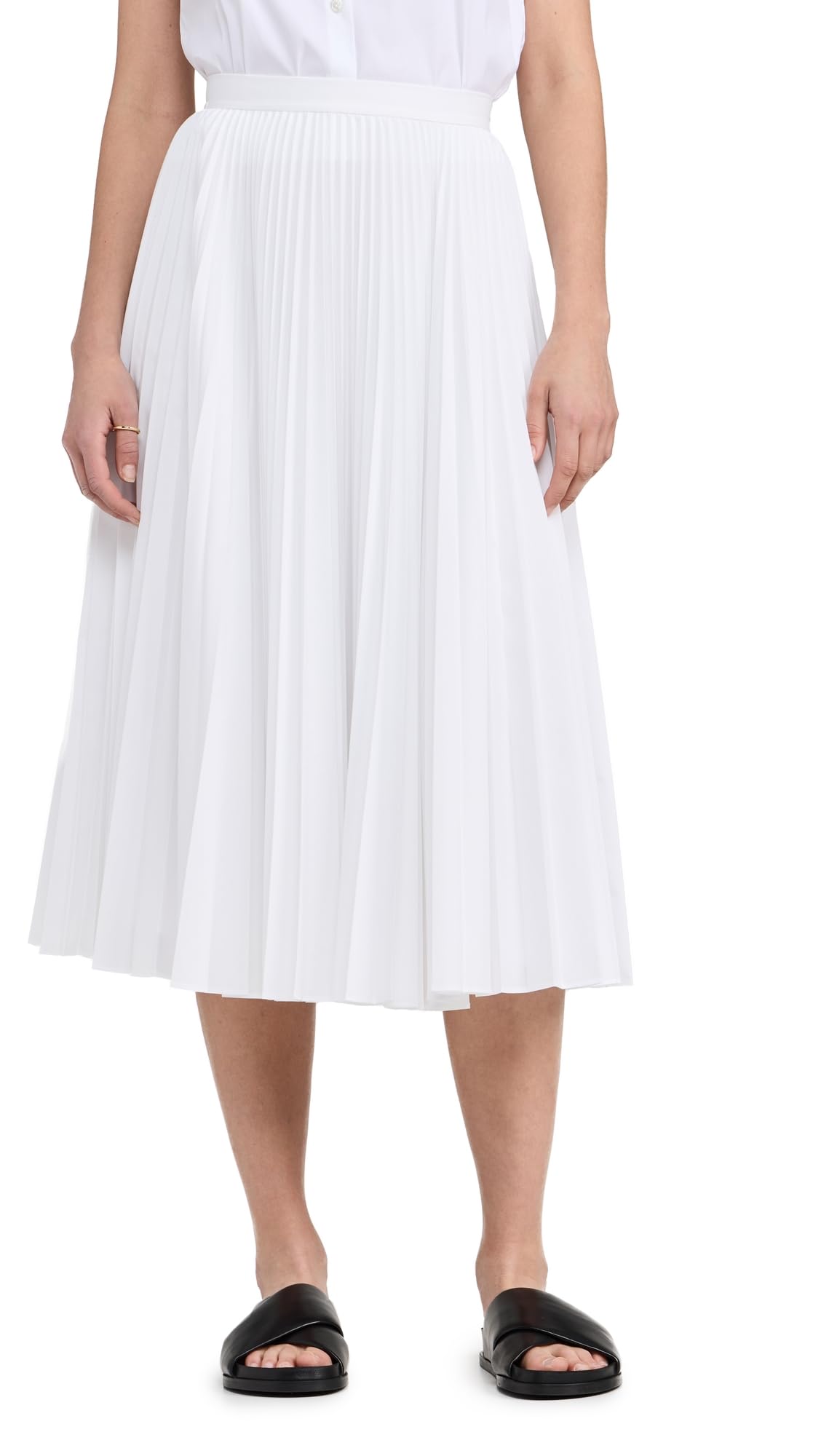 Theory Women's Pleated Midi Skirt - Elegant A-Line Knee-Length Skirt for Office & Casual Wear | Perfect for Work, Dates & Special Occasions