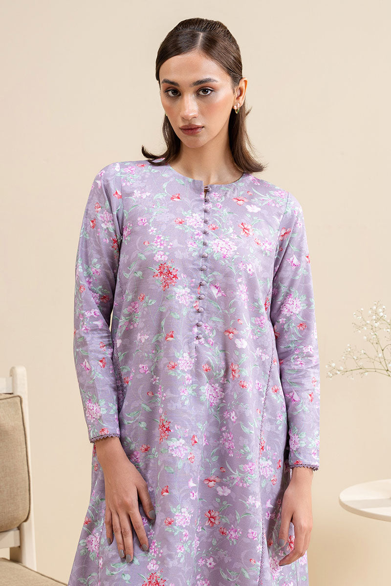 MAUVE HAZE 2-Piece Printed Khaddar Suit Set | Traditional Pakistani Cotton Outfit for Women | Perfect for Weddings, Parties & Special Occasions