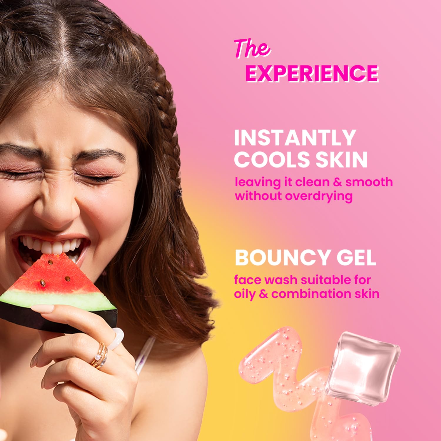 Dot & Key Watermelon Cooling Gel Face Wash with Vitamin C & Cucumber - Oil-Free Cleanser for Glowing Skin | Removes Excess Oil & Dirt | Suitable for Combination & Oily Skin - Men & Women | 100ml | Perfect for Summer Skincare & Daily Refreshing Routine