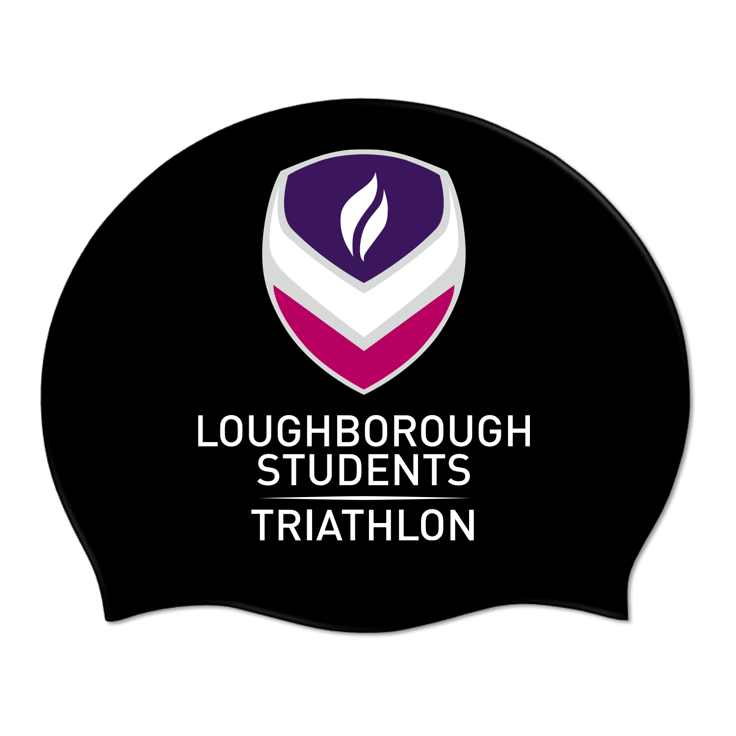 Loughborough Triathlon Club Silicone Swimming Cap - Black | Durable & Comfortable Swim Cap for Triathletes, Swimmers & Water Sports | Perfect for Pool, Open Water & Competition