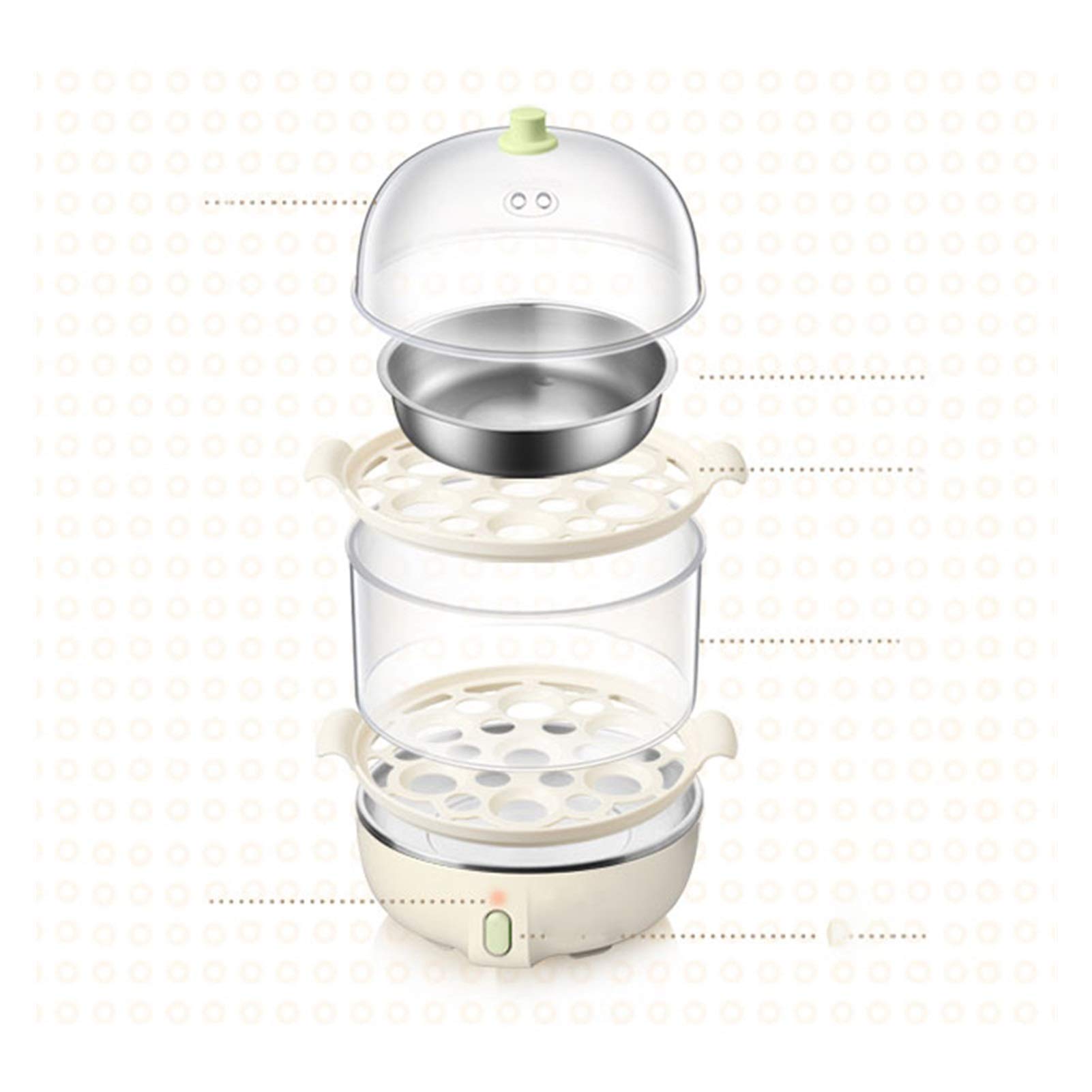 Electric Egg Cooker Boiler - Rapid Egg Maker & Poacher with Steamer Tray - Cooks 14 Eggs Fast (Hard/Soft Boiled, Poached, Omelets) - Perfect for Breakfast Meal Prep & Healthy Cooking
