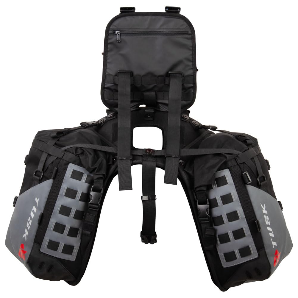Tusk Off-Road Highland X2 Rackless Luggage System with Base & Standard Heat Shield - Compatible with Honda CRF300L Rally 2021 - Perfect for Adventure Motorcycle Touring & Off-Road Travel