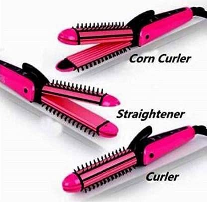 Ceramic Hair Curler for Women - Adjustable Temperature Styling Iron with Medium Pink Barrel for Wavy & Curly Hairstyles - Perfect for Home, Salon & Travel Use