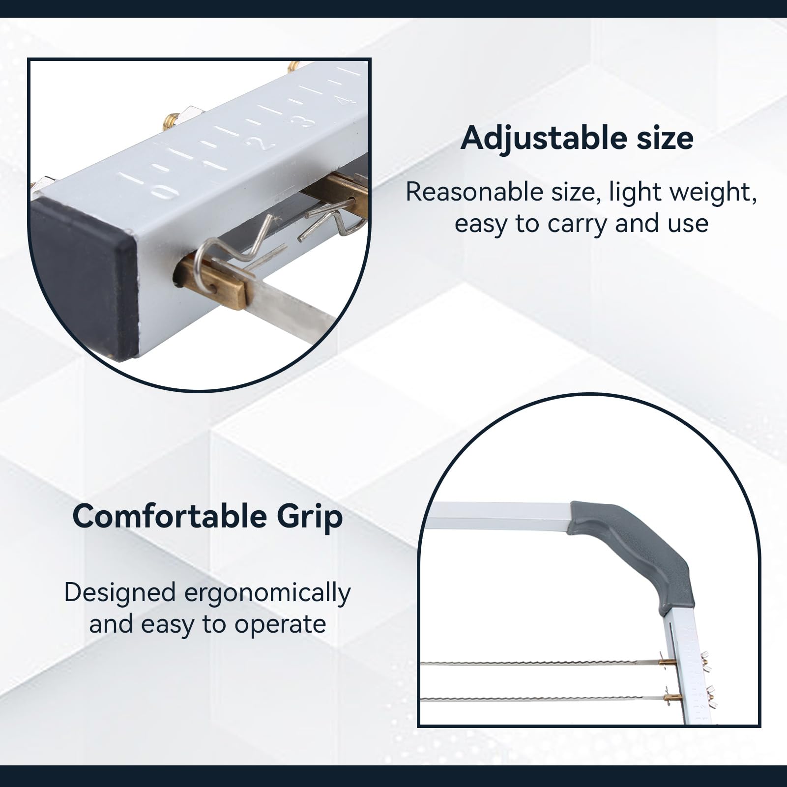 Professional Adjustable Cake Leveler with 3 Stainless Steel Blades - Perfect Layer Cake Slicer & Bread Loaf Cutter - Essential Baking Accessories for Home Bakers & Cake Decorators (Ideal for Wedding Cakes, Birthday Cakes & Pastry Making)