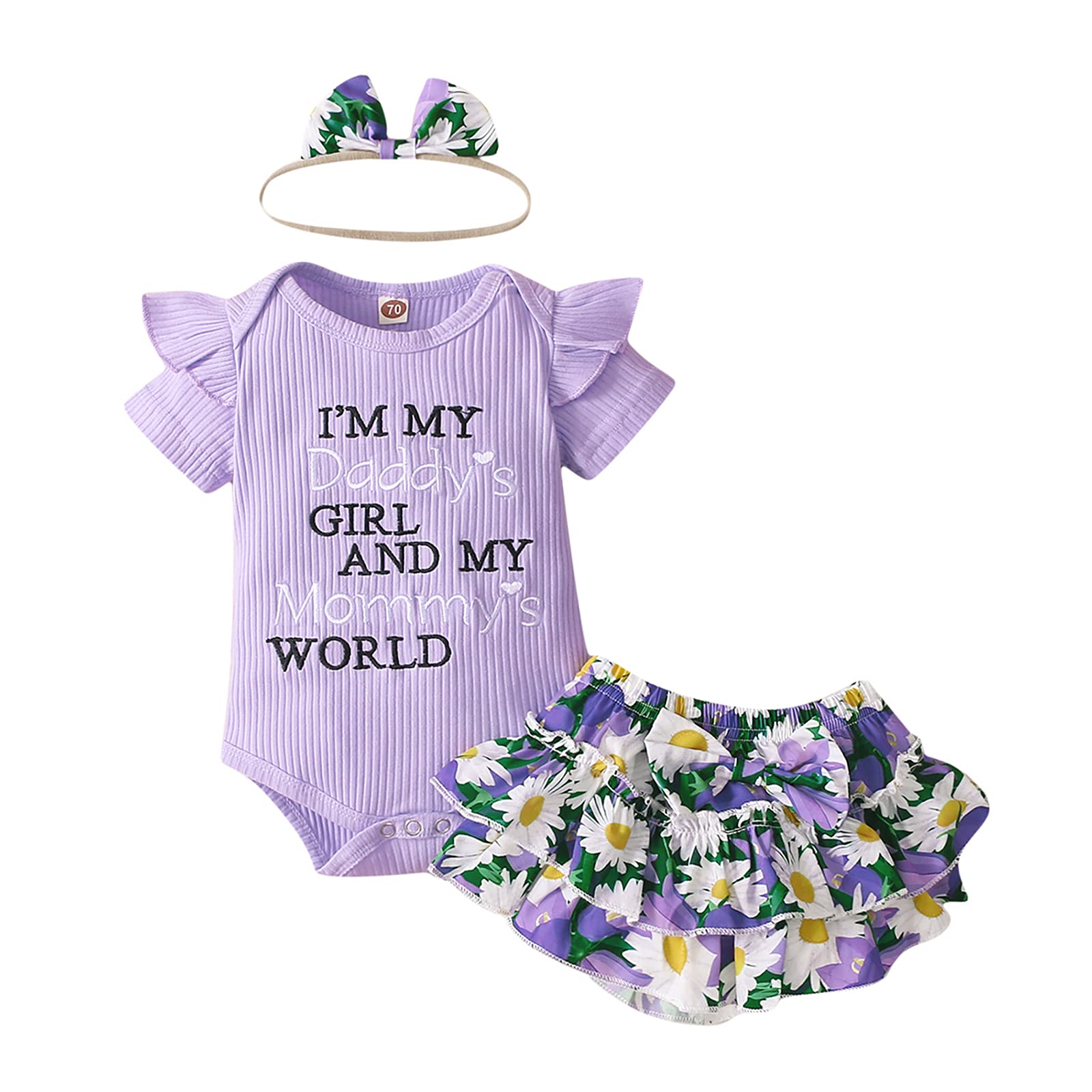 Cute Newborn Baby Girl Clothes Set - Short Sleeve Romper & Shorts Summer Outfits | Soft Cotton Infant Outfits for Playtime & Photo Shoots
