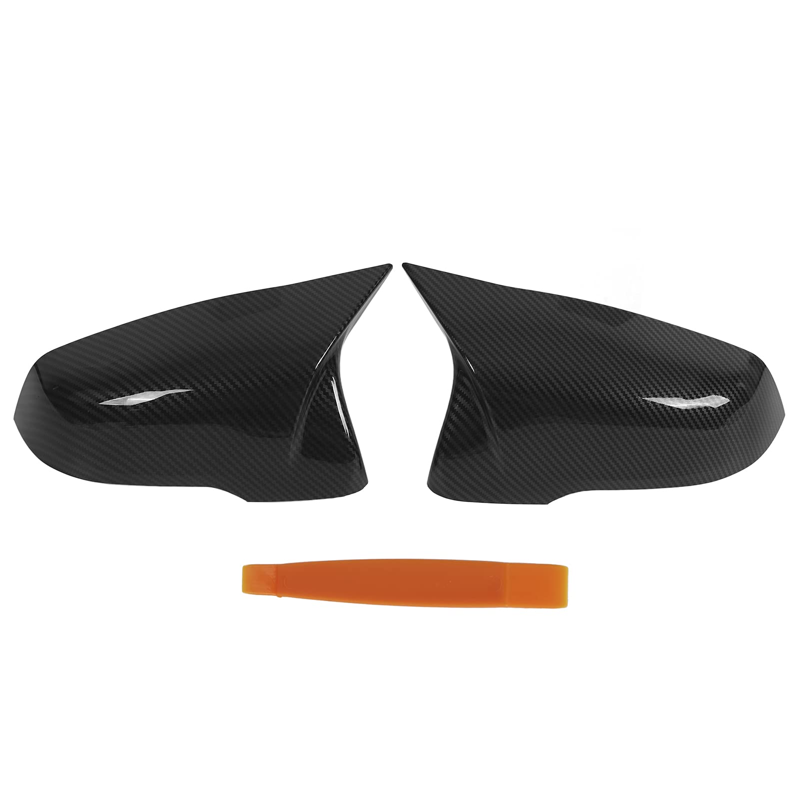 Aramox Carbon Fiber ABS Rearview Mirror Covers - Compatible with BMW 118i Sport Line Sedan 4 Door 2019, Side Mirror Replacement Caps for Enhanced Style & Protection | Perfect for Car Upgrades & Customization