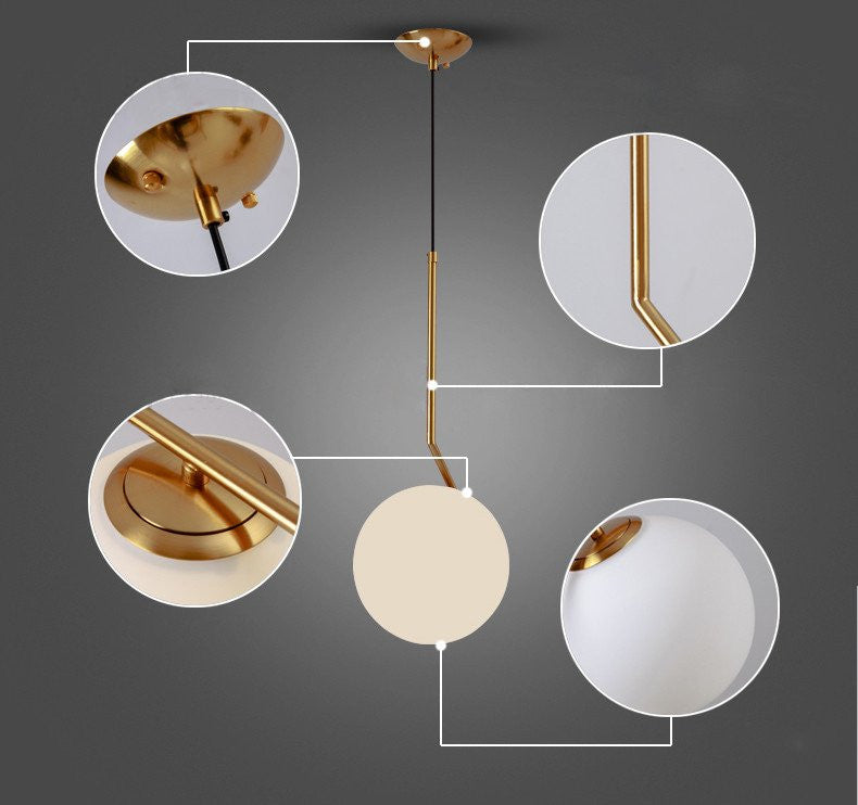 Flos Gold Pendant Light - Modern Hanging Chandelier for Dining Room, Kitchen Island & Bedroom Lighting Decor