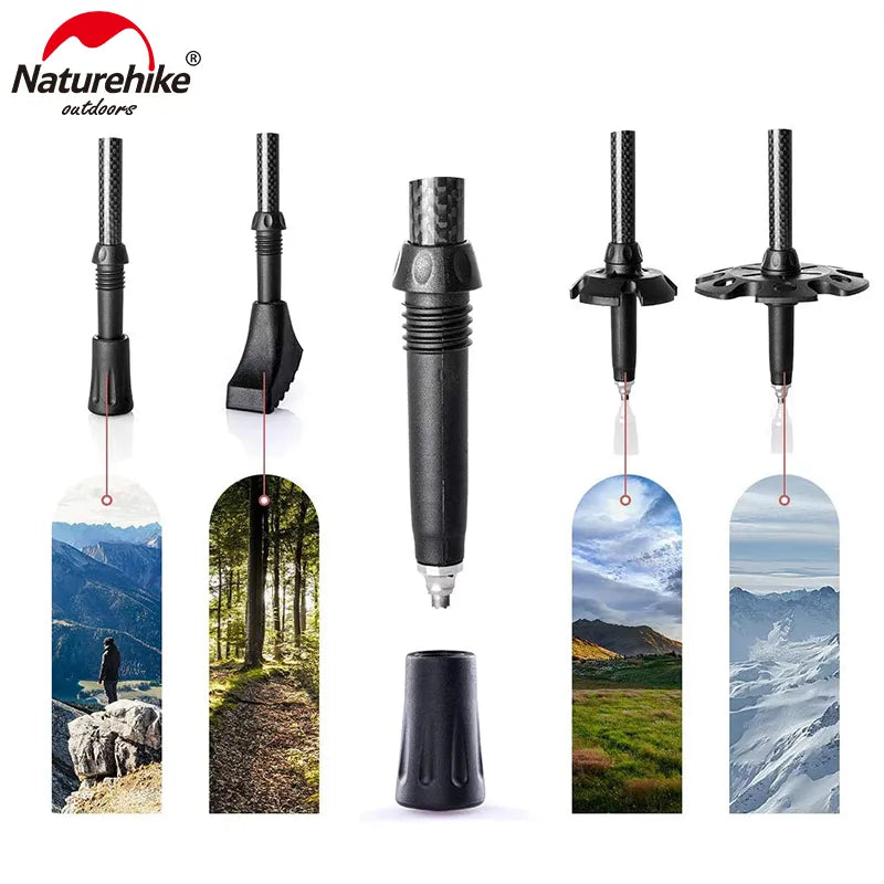 Naturehike Collapsible Trekking Poles - Lightweight Hiking & Walking Sticks for Men & Women (2-Pack) | Perfect for Backpacking, Mountain Climbing & Outdoor Adventures