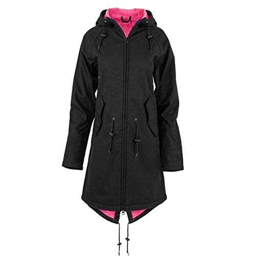 BGTEEVER Women's Waterproof Windbreaker Jacket - Lightweight Raincoat with Hood, Windproof & Breathable Outdoor Coat for Hiking, Running, Travel - Black
