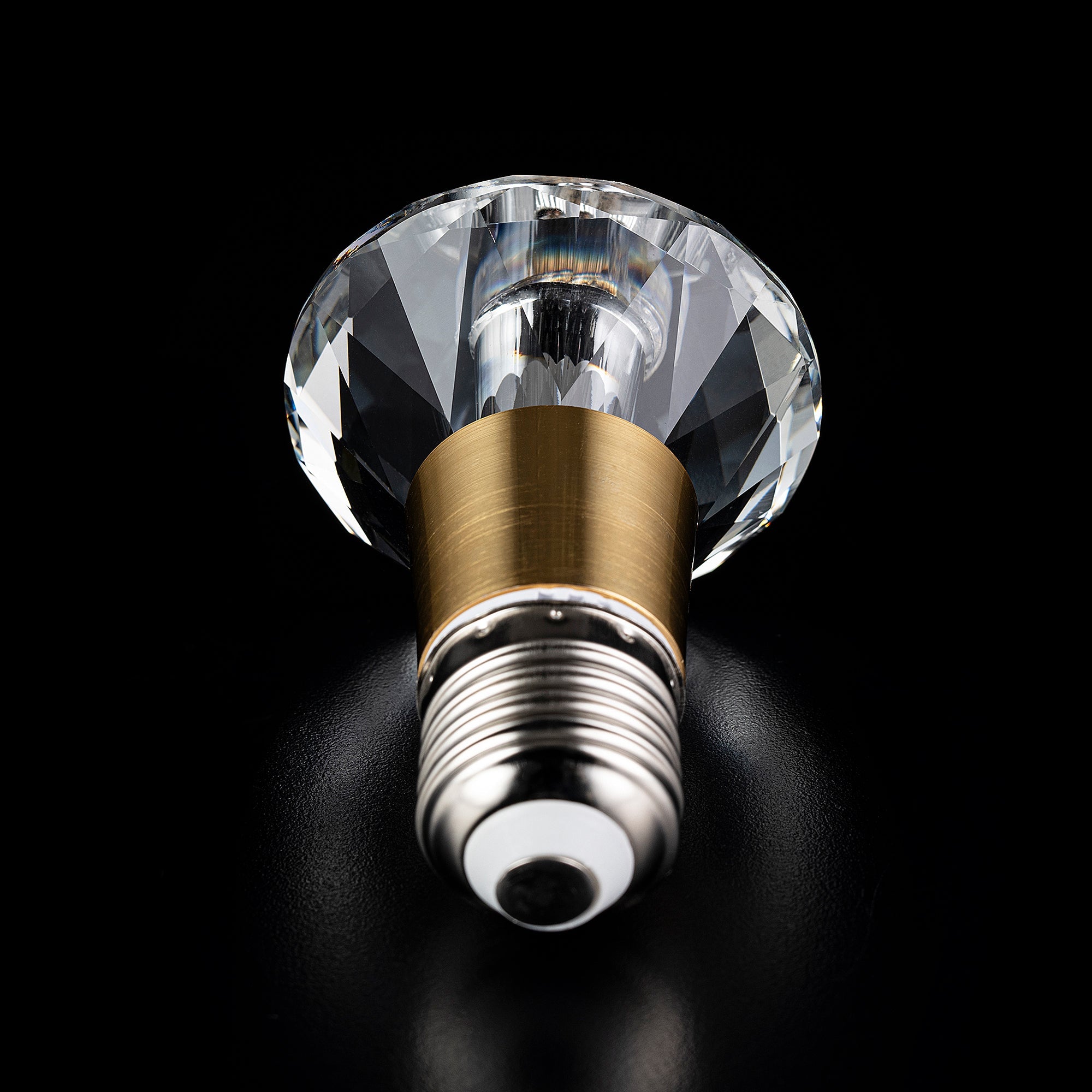 Round Diamond Crystal LED Light Bulb - Small Size, Energy Efficient, Warm White Light - Perfect for Bedroom Lamps, Chandeliers & Home Decor Lighting