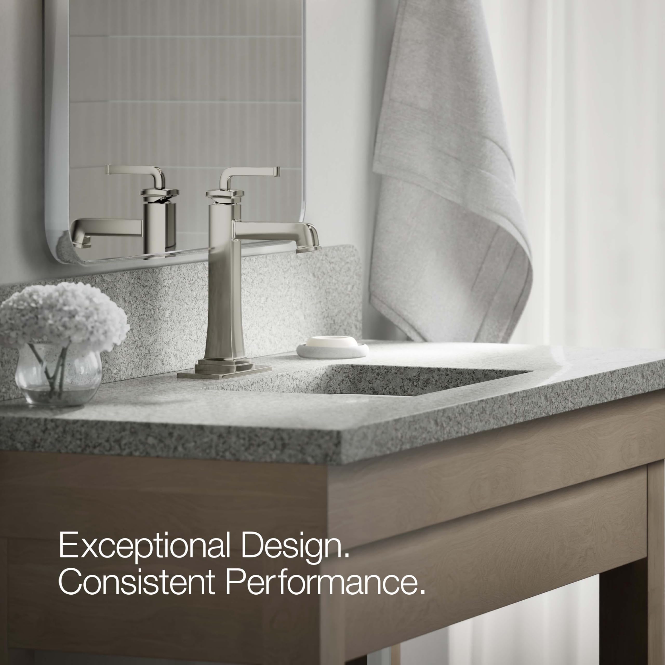 KOHLER RIFF™ Tall Single-Handle Bathroom Faucet - Modern Water-Saving Design for Bathroom Sink, Perfect for Home & Commercial Use