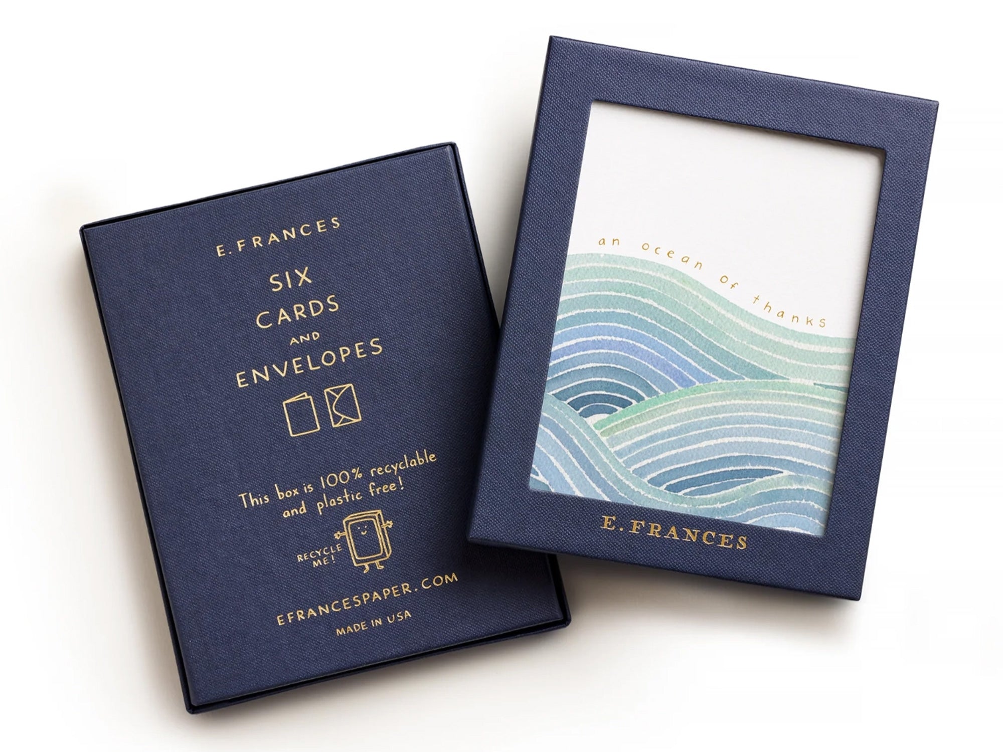 Ocean of Thanks Thank You Cards - Box of 6 Blank Greeting Cards for Appreciation, Gratitude & Special Occasions | Perfect for Weddings, Birthdays, Teachers & Coworkers