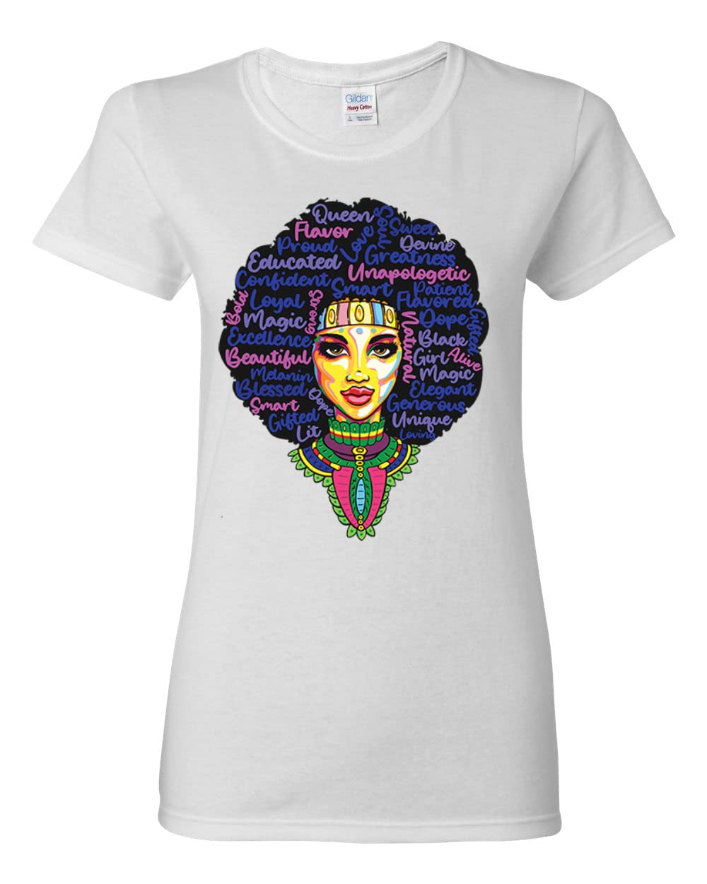 Wild Bobby Queen Bee Strong Black Woman Ethnic Graphic T-Shirt for Women | Black Pride & Empowerment Tee | Casual Wear, Street Style & Social Justice Apparel