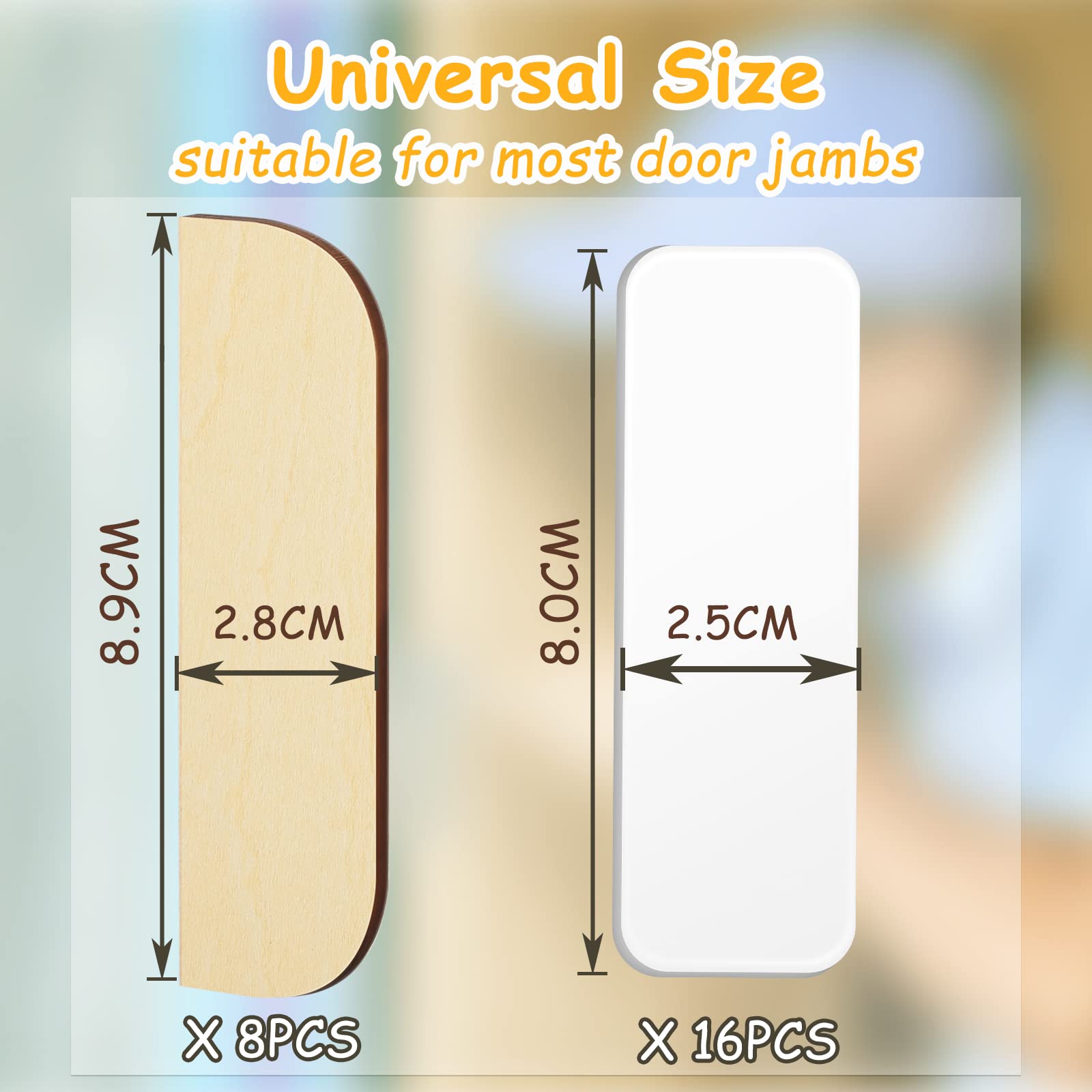 3.5 Inch Wooden Hinge Repair Plate - Cabinet Door Hole Cover with Double Sided Tape - Wood Filler Kit for Kitchen Cabinets (8 Pack) - Perfect for DIY Home Improvement & Furniture Restoration