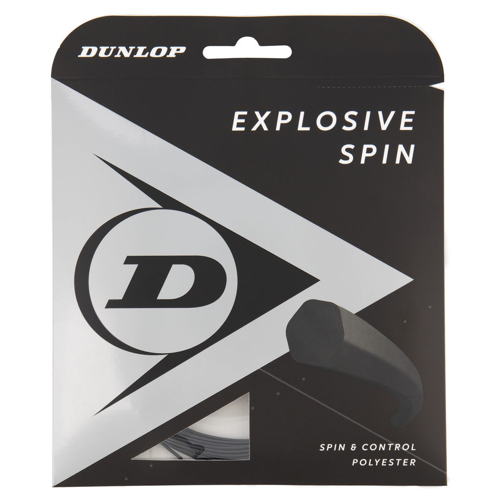 Dunlop Explosive Spin 17/1.25 Tennis String - Black | High Performance Polyester String for Spin & Control | Perfect for Competitive Players & Tournament Play