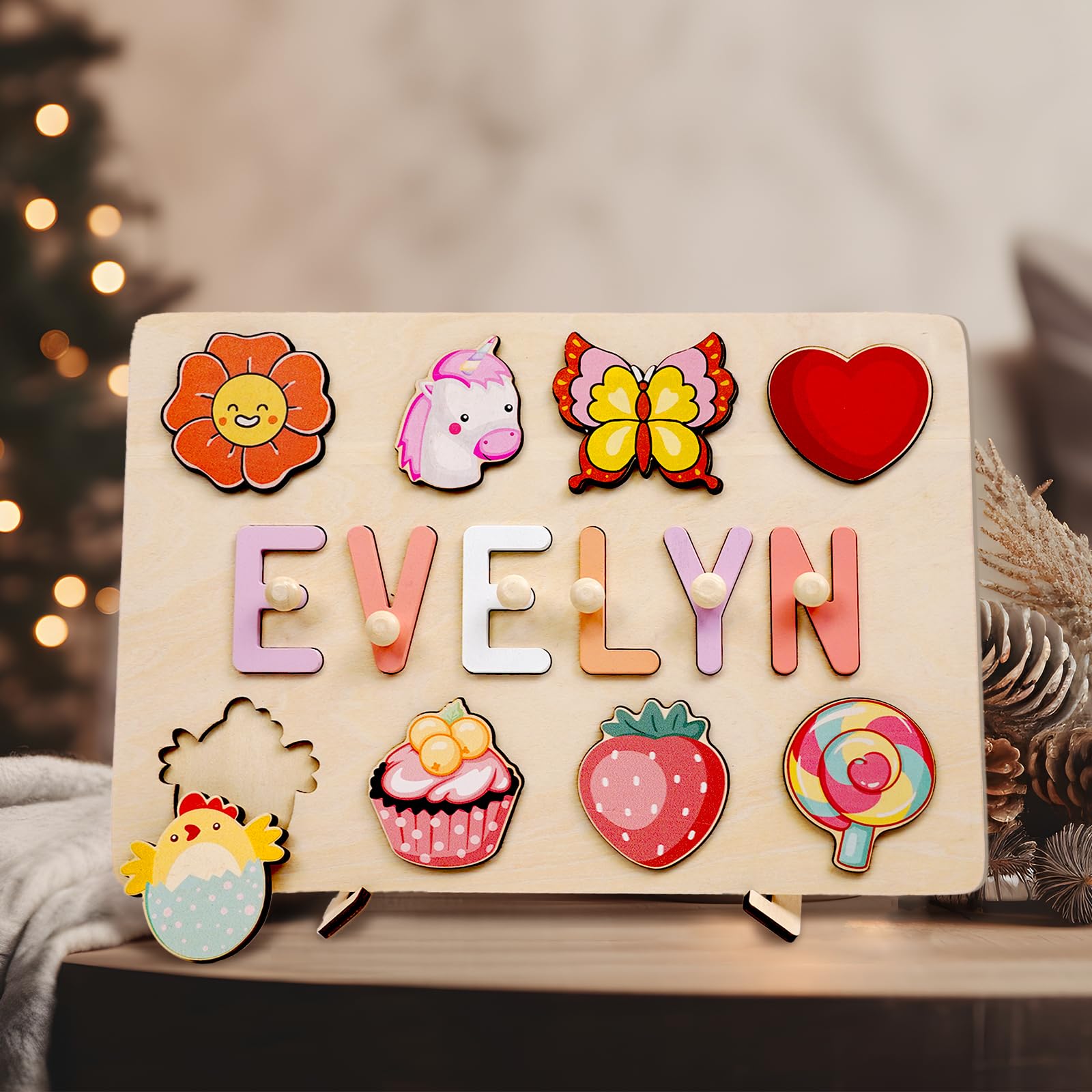 Custom Name Puzzle for Kids - 1st Birthday & Christmas Gift for Boys & Girls - Nursery Decor