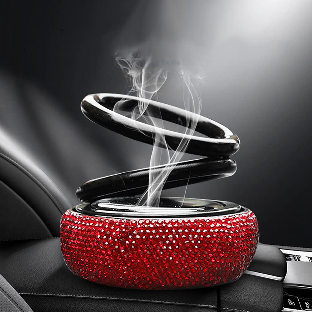 Solar Car Aromatherapy Diffuser - Zcargel Dual Ring Rotating Car Air Freshener with Essential Oils | Perfect for Cars, Office, Bedroom, Living Room & Kitchen | Natural Scent Diffuser for Relaxation & Stress Relief