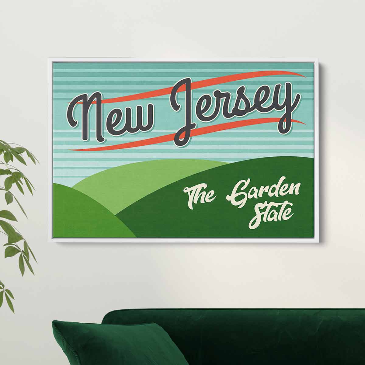 Green New Jersey Wall Art Canvas - 96