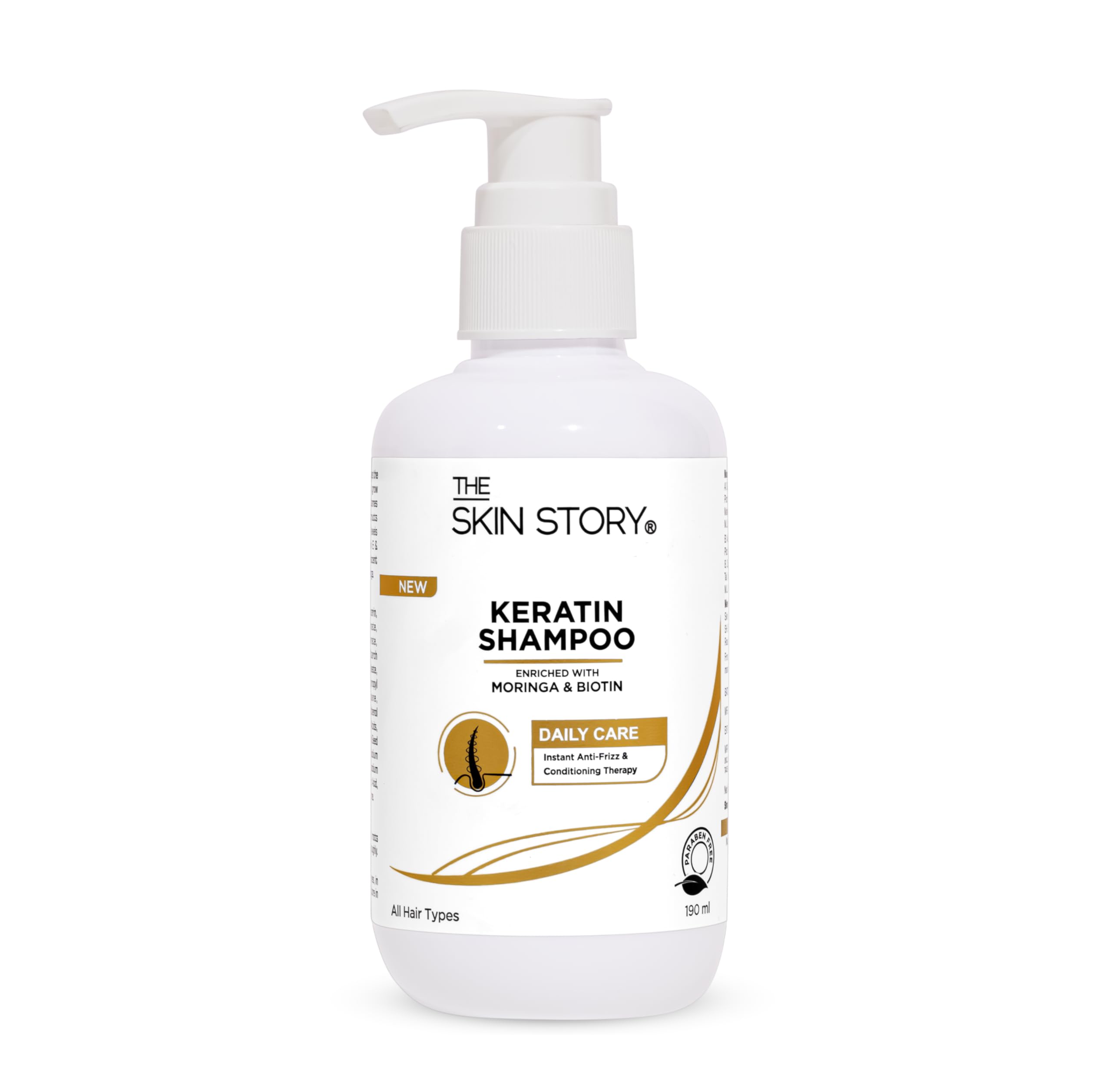 Keratin Shampoo for Normal to Dry Hair - Deep Cleansing & Frizz Control with Argan Oil, Macadamia Oil & Biotin - Paraben-Free Nourishing Shampoo for Women & Men (190ml) - Perfect for Daily Hair Care & Smoothing Treatments