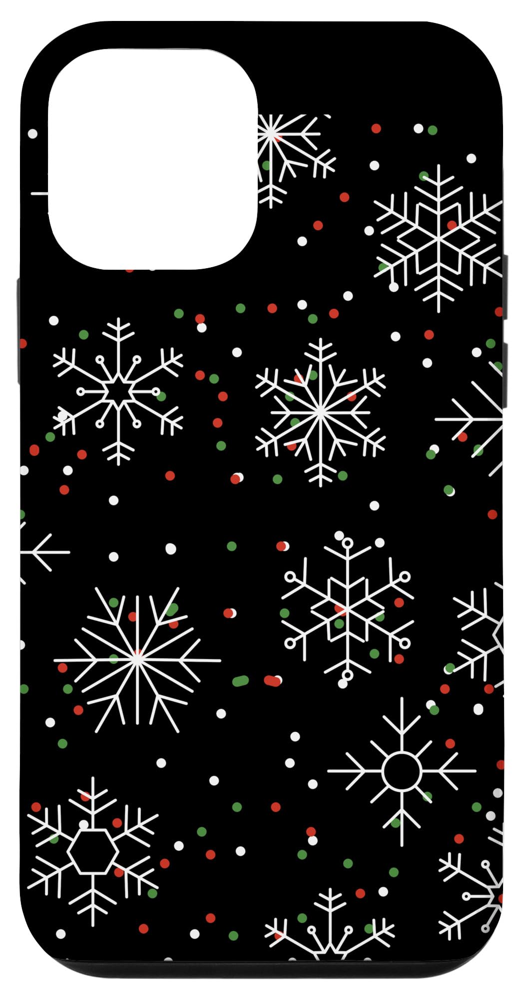iPhone 12 Mini Case - Black Snowflake Christmas Design | Winter Holiday Protective Cover for iPhone 12 Mini | Perfect Gift for Winter Lovers & Christmas Celebrations