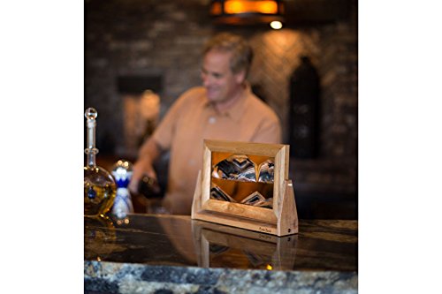 Exotic Sands - Premium American-Made Hourglass Sand Timer with Medium Alder Frame (Sunset Orange Liquid) | Unique Sandscape Art | Perfect Gift for Home Decor, Office Desk & Meditation Spaces