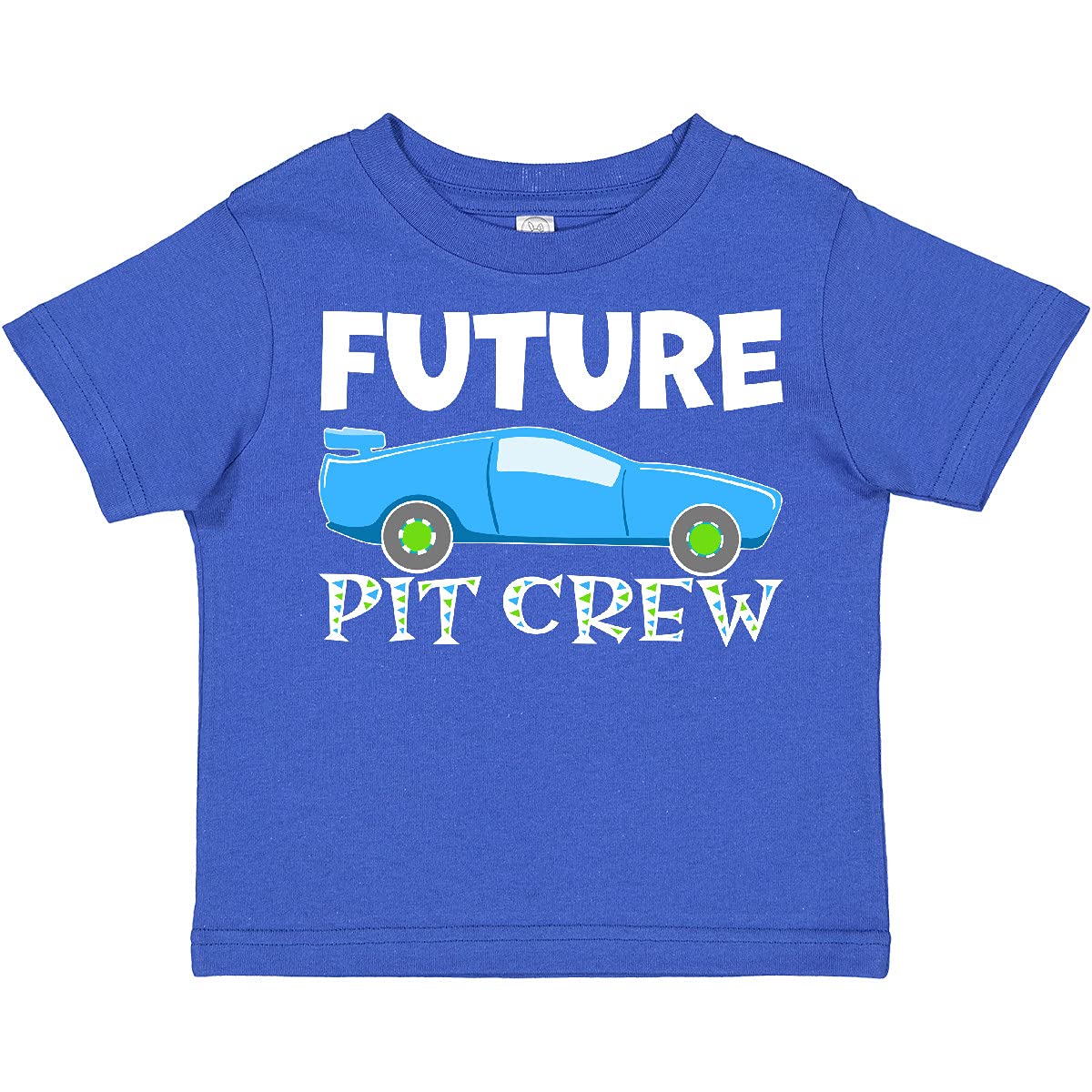 Inktastic Future Pit Crew Blue Race Car Toddler T-Shirt - Cute Toddler Boys' Graphic Tee for Racing Fans - Perfect for Birthday, Car Show & Playdates