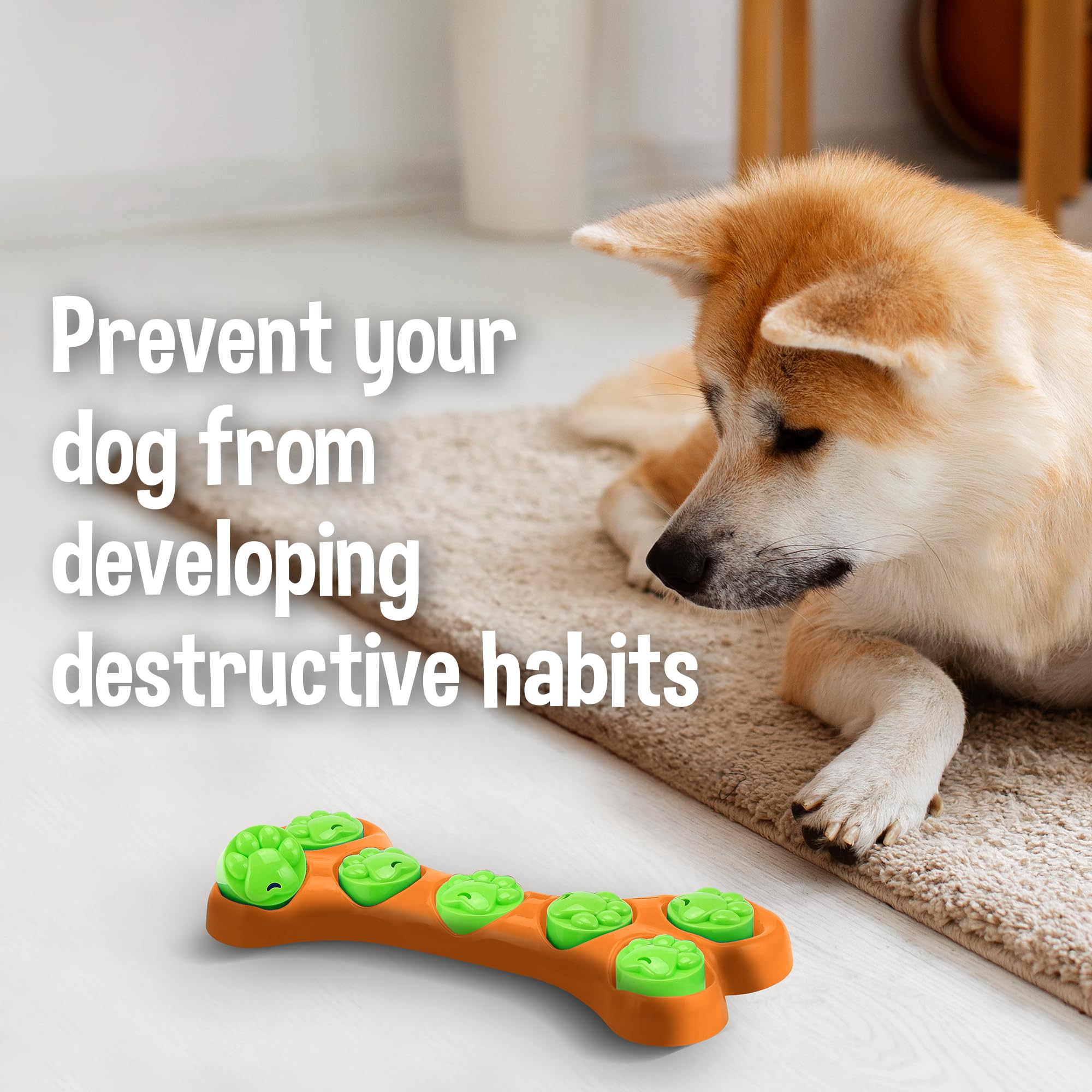 Kats'N Us Interactive Dog Toy & Slow Feeder Bowl - Puzzle Feeder for Mental Stimulation, Lick Mat for Dogs, Large Breed Mealtime Solution (Orange) - Perfect for Boredom Relief & Anxiety Reduction During Feeding Time