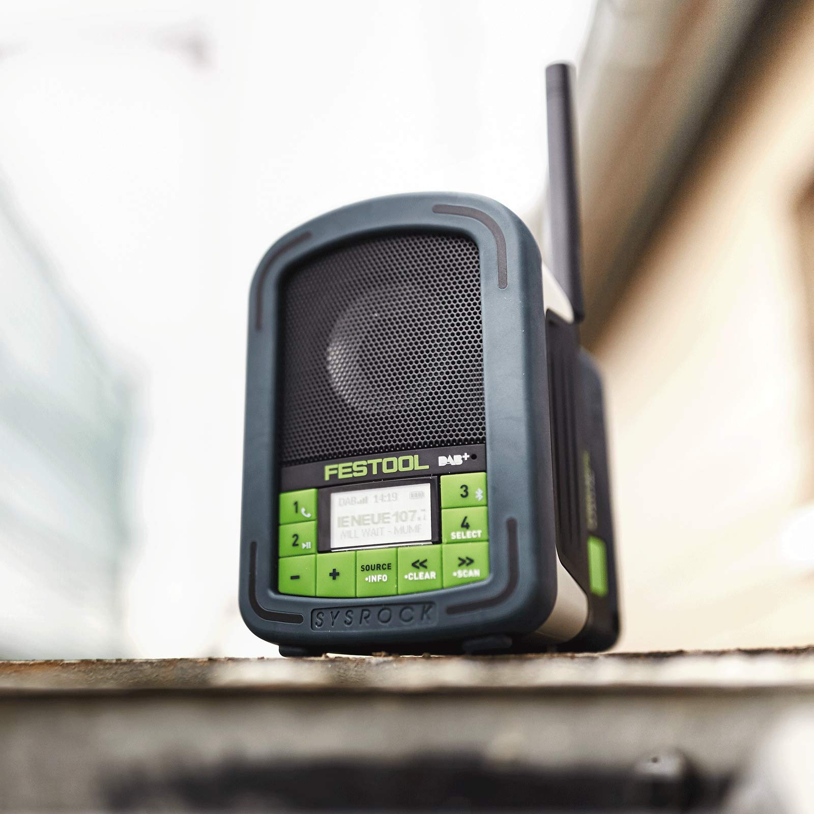 Festool BR10 SYSROCK Site Radio with DAB+ Digital Radio | 240V Jobsite Bluetooth Speaker | Weatherproof Construction for Outdoor Work & Job Sites | Perfect for Construction, Workshops & Camping