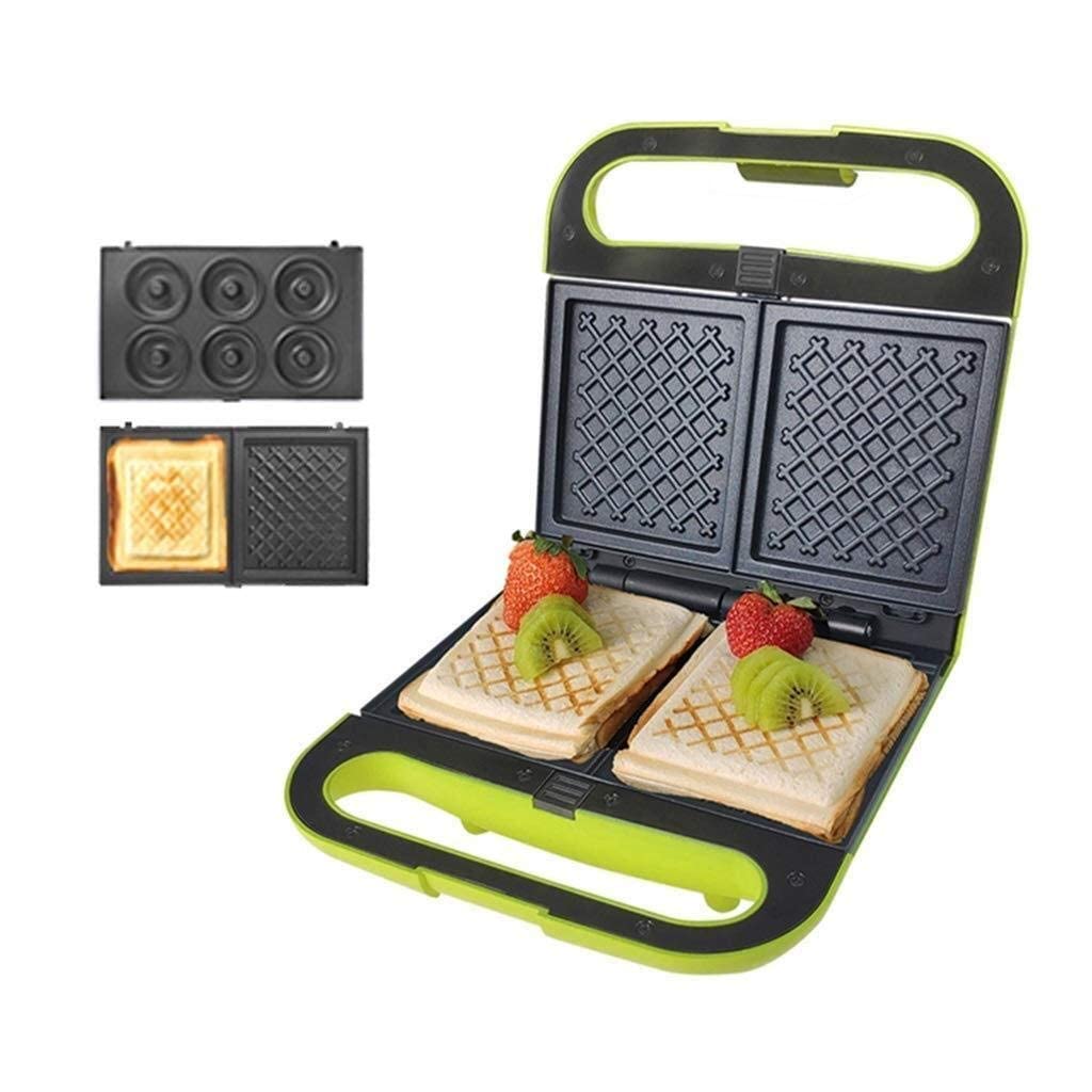 Electric Sandwich Maker & Waffle Iron - 700W Double Slot Panini Press, Egg Waffle Maker, Donut Machine for Breakfast, Steak Grill - Perfect for Home, Office & Camping Cooking (Style4, Style6)