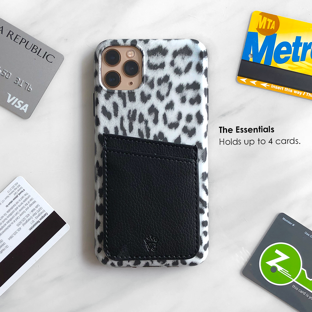 Premium Black Leather Phone Wallet - RFID Blocking Card Holder for iPhone & Samsung - Slim & Secure for Travel, Shopping & Everyday Use
