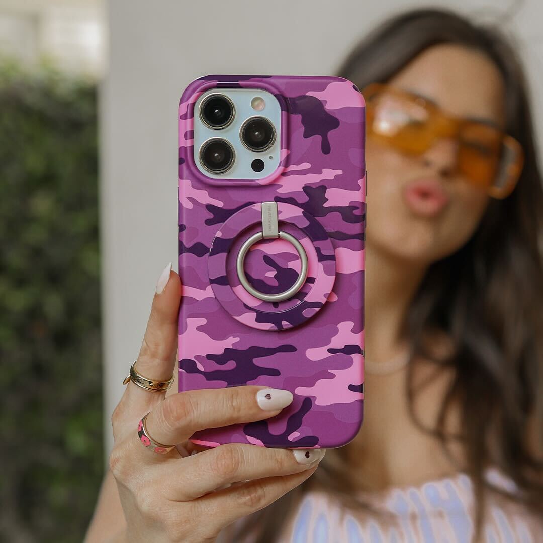 Magenta Camo iPhone Case - Durable Protective Cover for iPhone [Model] | Trendy Camouflage Design | Perfect for Outdoor Adventures, Travel & Daily Use