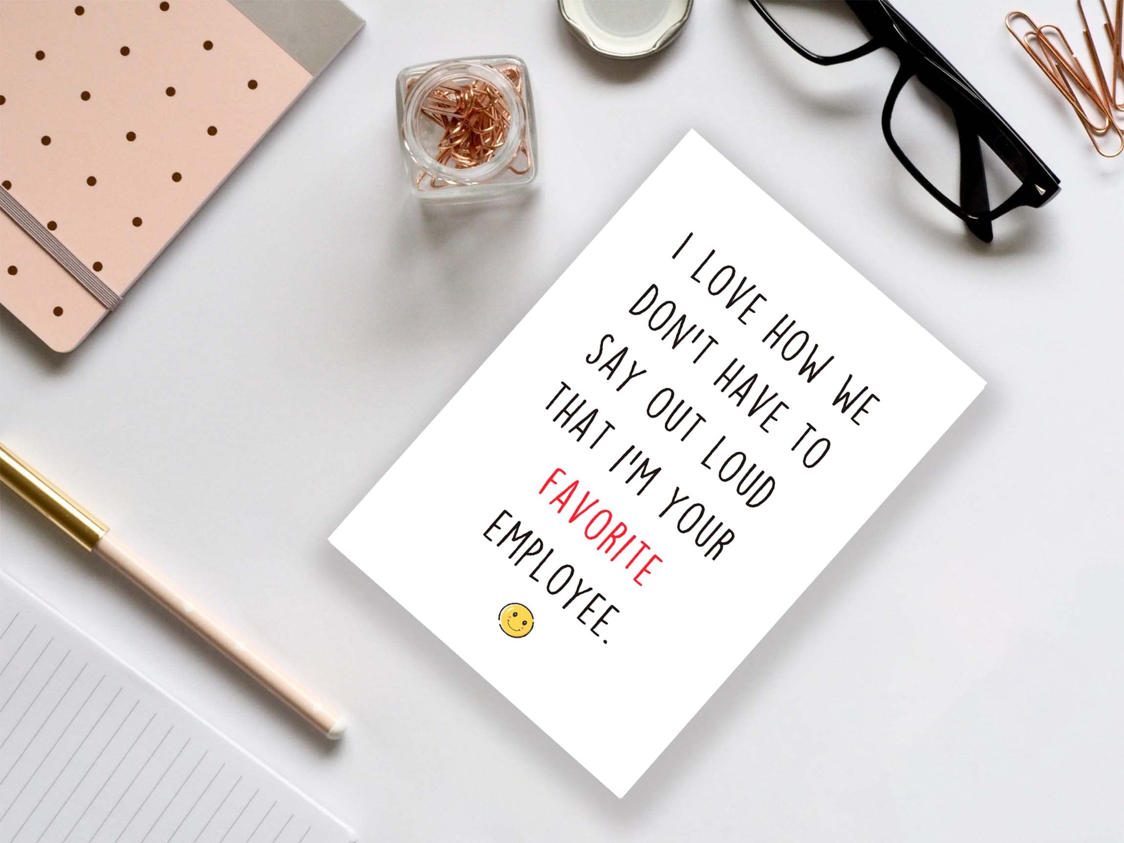 Funny Boss Appreciation Card - 'I'm Your Favorite Employee' Greeting Card for Boss's Day, Birthday & Thank You - Perfect for Office Gifts, Coworker Appreciation & Special Occasions