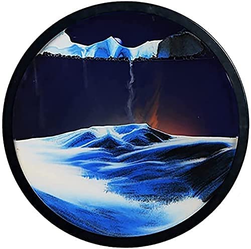 QIANMEI 3D Dynamic Flowing Sand Art Painting - 24 Inch Wall Mount Home Decor with 360° Parallel Rotation | Perfect for Living Room, Bedroom & Office Decoration (Color: B)