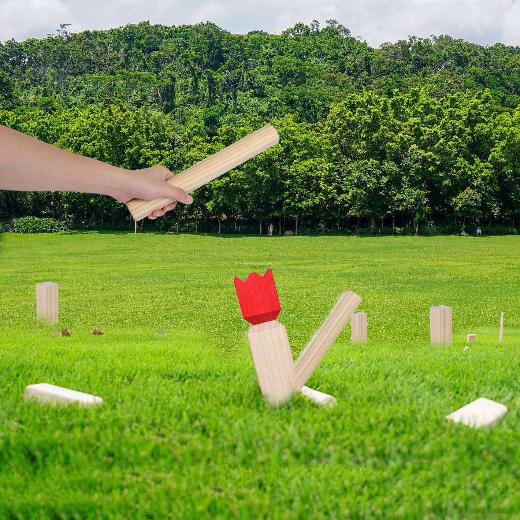 GOTHINK Kubb Yard Game Set - Premium Outdoor Family Game for Adults & Kids, Durable Wooden Blocks with Travel Bag - Perfect for Backyard, Lawn, Beach, Picnics & Camping