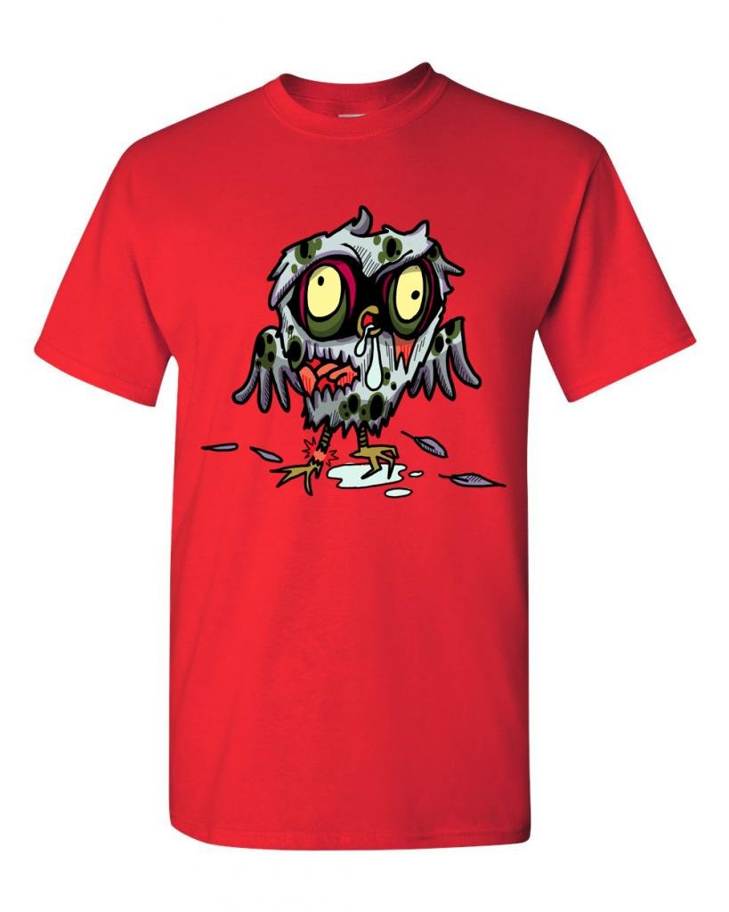 Zombie Owl Undead Animals Dark Theme T-Shirt for Adults | Gothic Horror Graphic Tee for Halloween & Cosplay