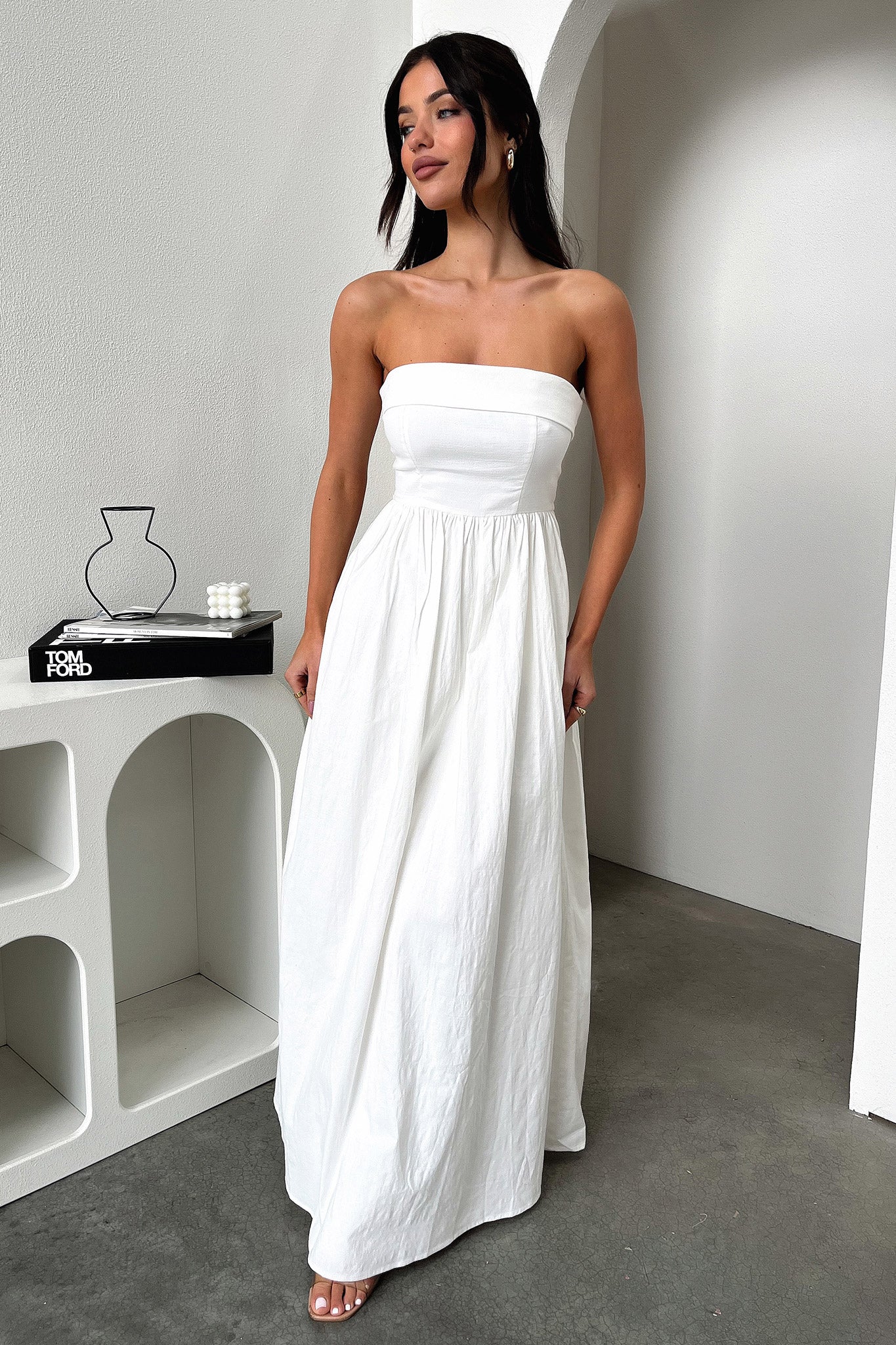 Cornell Maxi Dress for Women - Elegant White Summer Long Dress for Beach, Vacation & Casual Wear