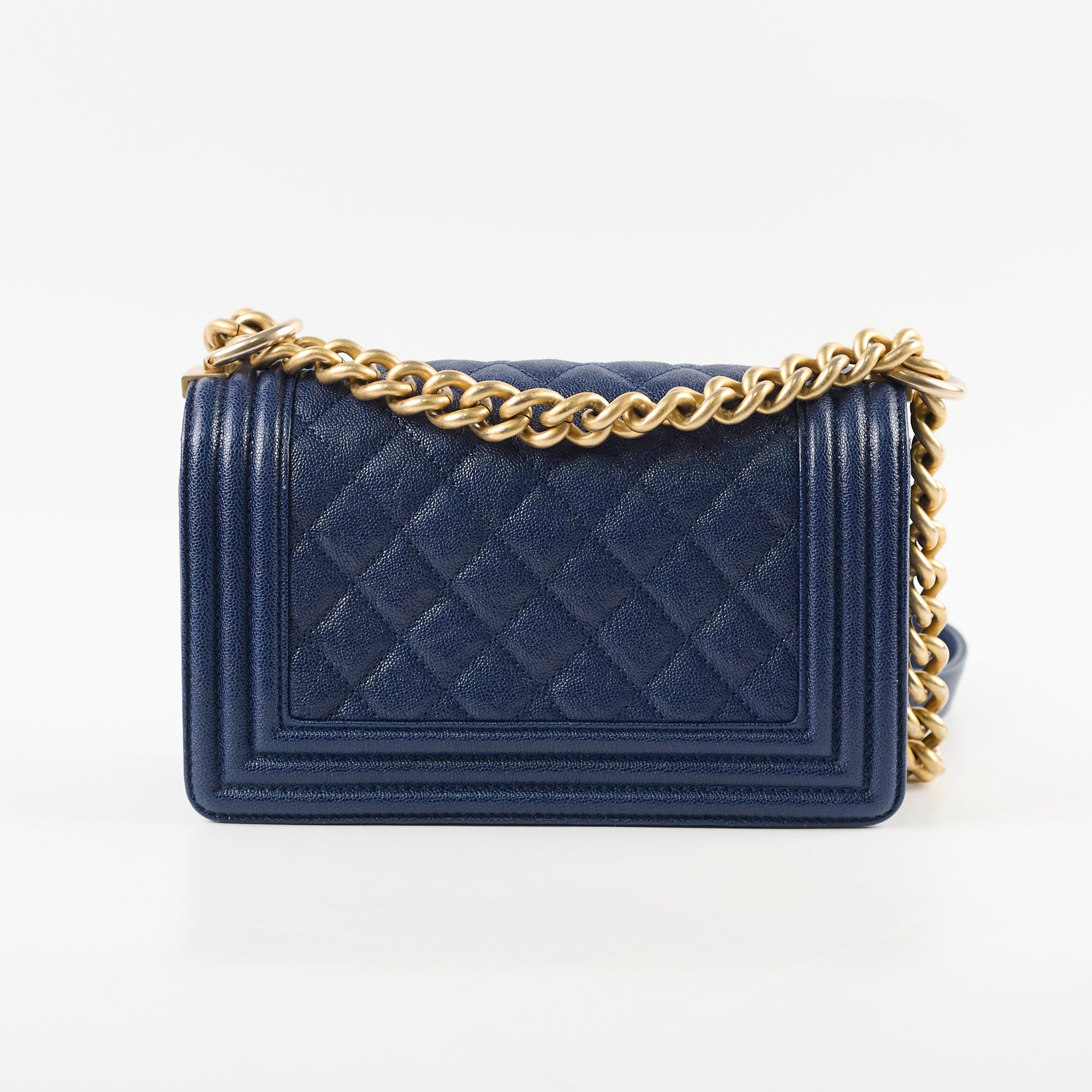 Chanel Small Boy Caviar Leather Handbag Navy Blue 26cm - Luxury Designer Crossbody Bag for Women, Perfect for Date Night & Special Occasions