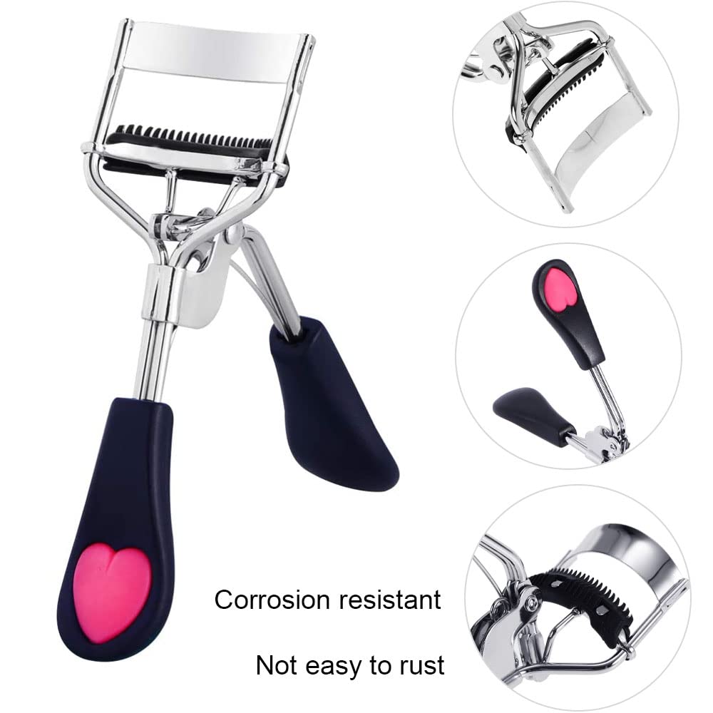 2 Pcs Eyelash Clips with Built-in Comb - Professional Eyelash Curlers for Home, Salon & Makeup Artists | Perfect for Lash Extensions, False Lashes & Daily Makeup Routine (Random Color)