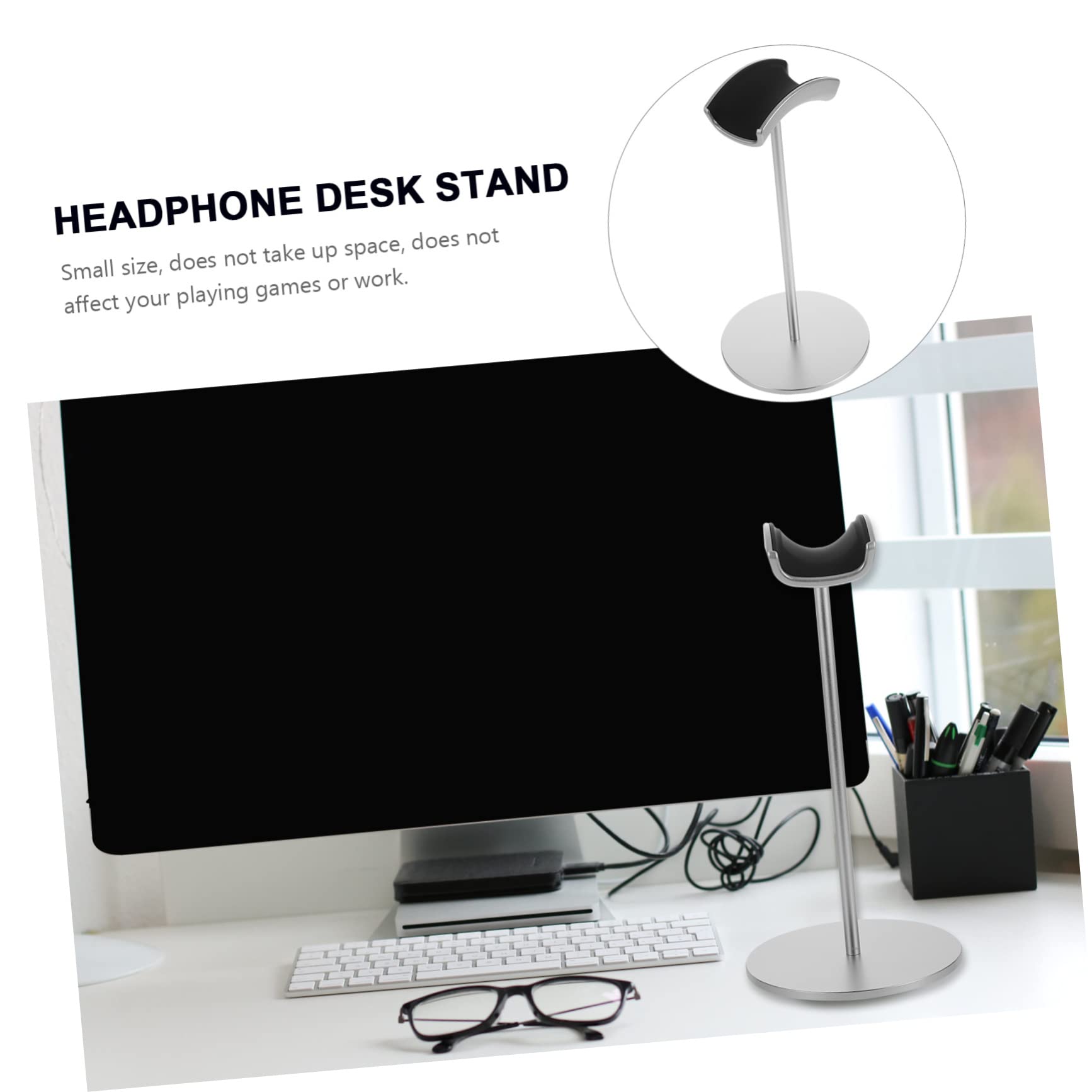 Premium Wireless Headphone Stand - Silver 28.5X12X12CM | Desktop Organizer for Gaming Headsets, Computer Accessories & Office Setup | Durable Headset Holder for Workstations, Home Office & Gaming Stations