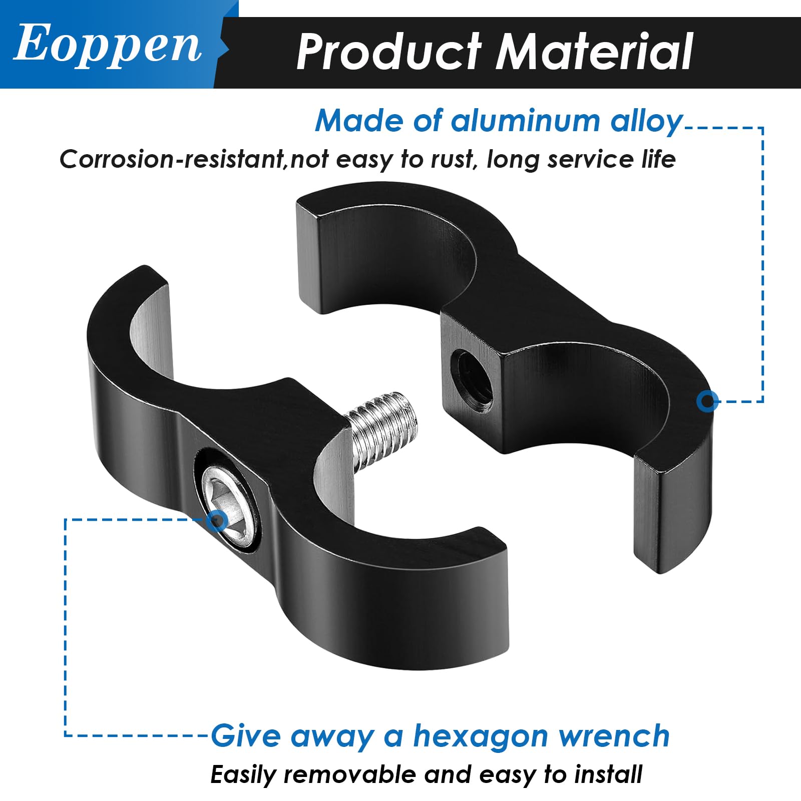 8AN Fuel Line Clamp - 4Pcs Aluminum Hose Fitting Adapter for 1/2